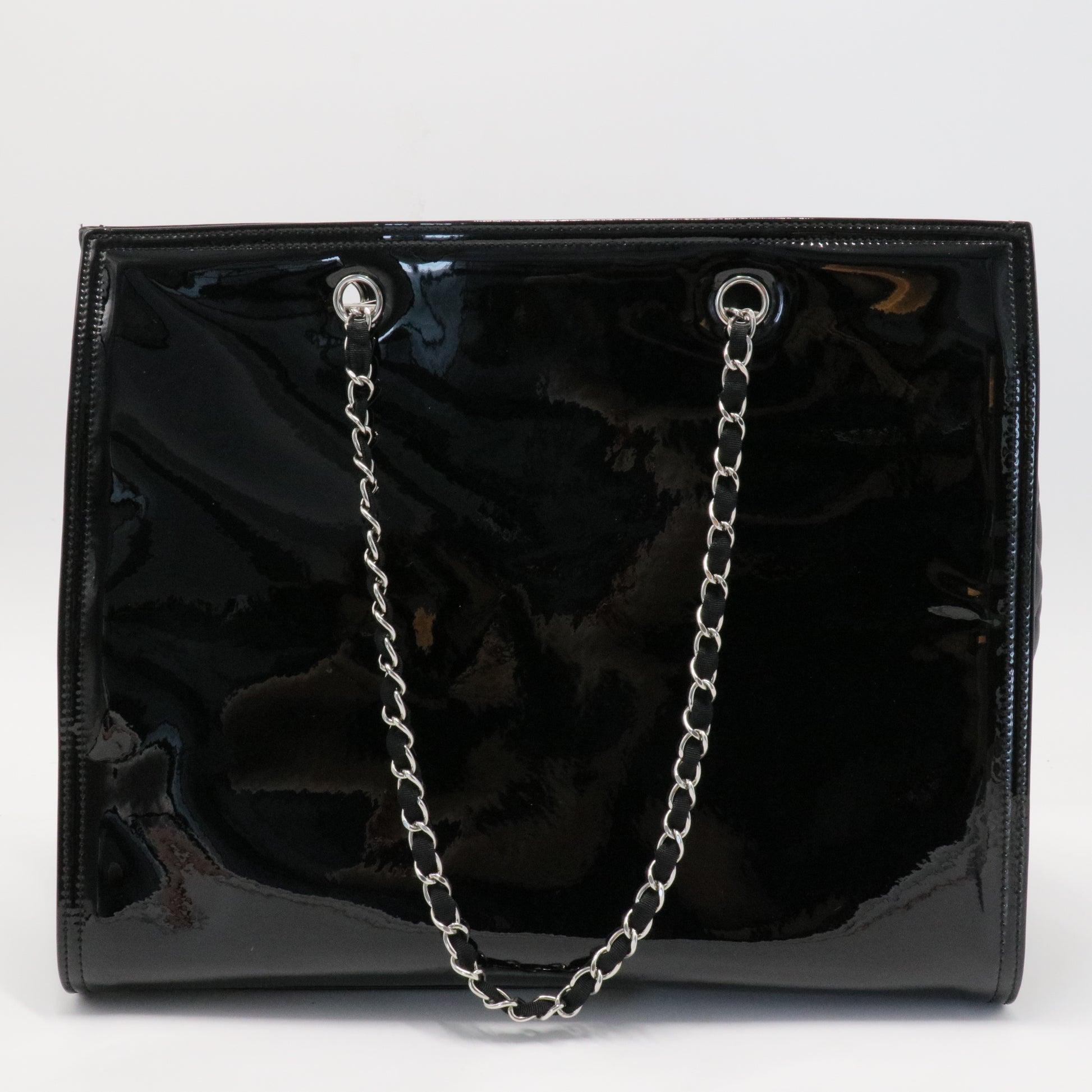 Black Vinyl CC Lipstick Tote Patent