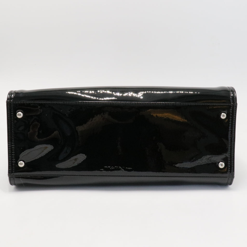 Black Vinyl CC Lipstick Tote Patent