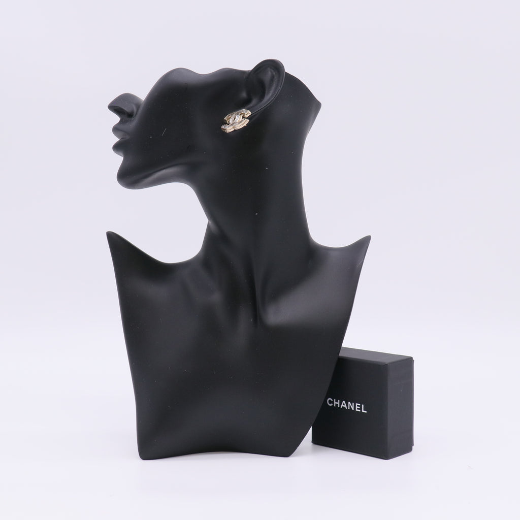 Chanel 2012 Gold CC Stud Earrings W22995