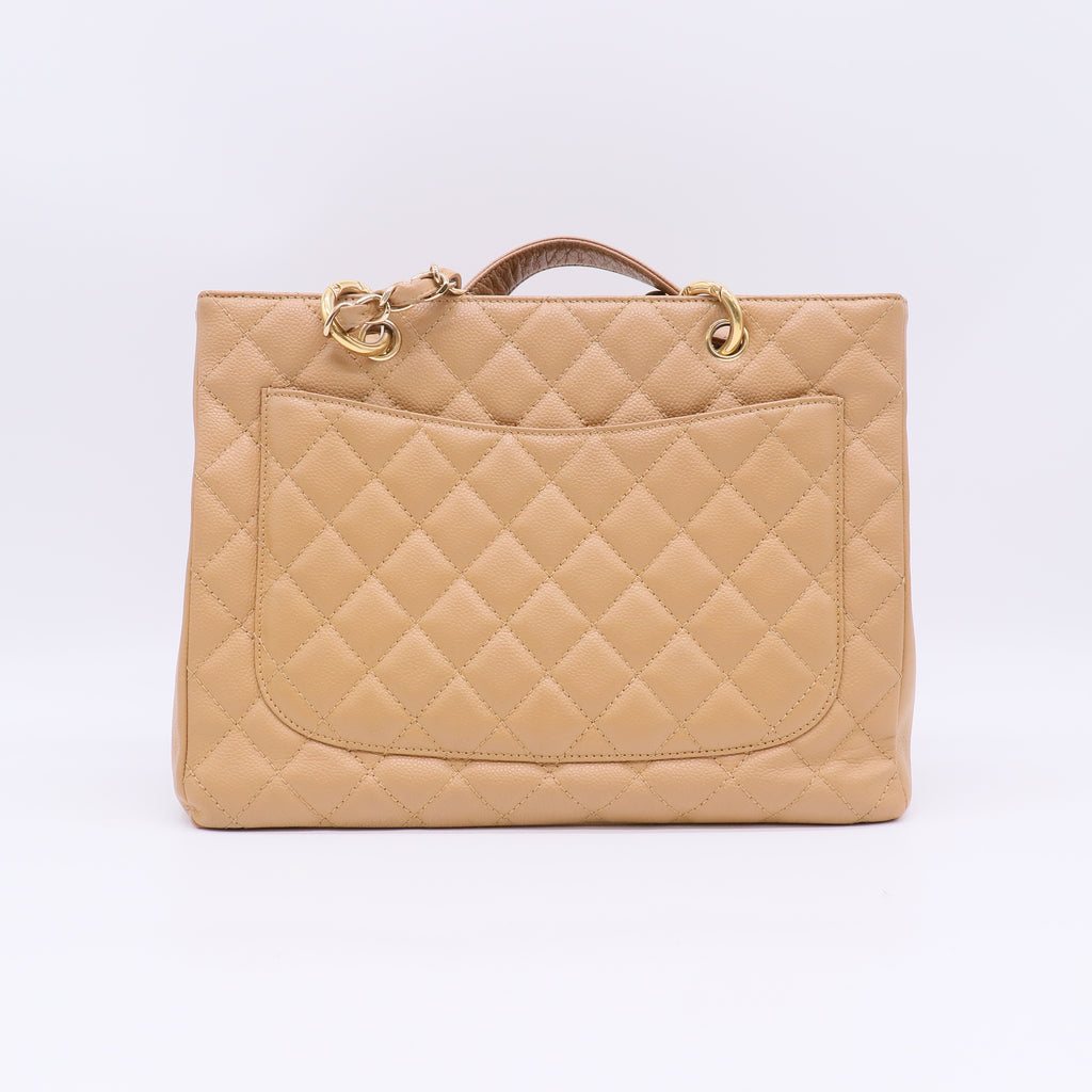 Grand Shopping Tote Quilted Caviar Twins B23281
