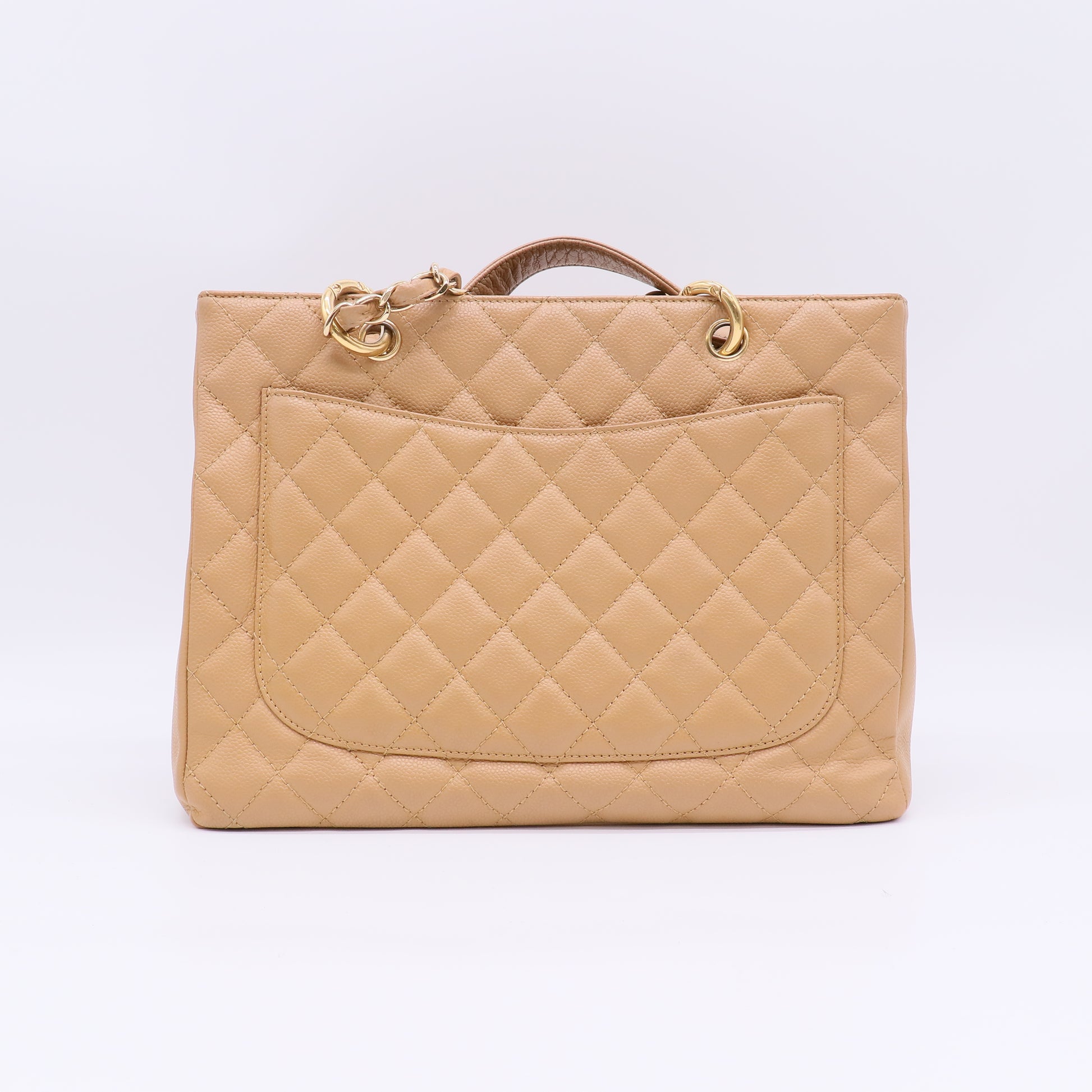 Grand Shopping Tote Quilted Caviar Twins B23281