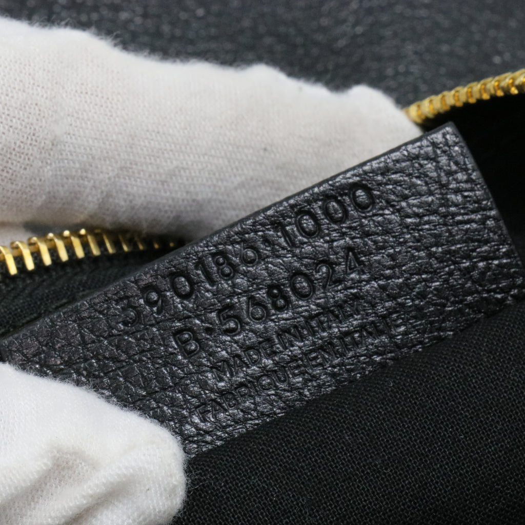 Classic Pouch Metallic Edge Leather Clutch