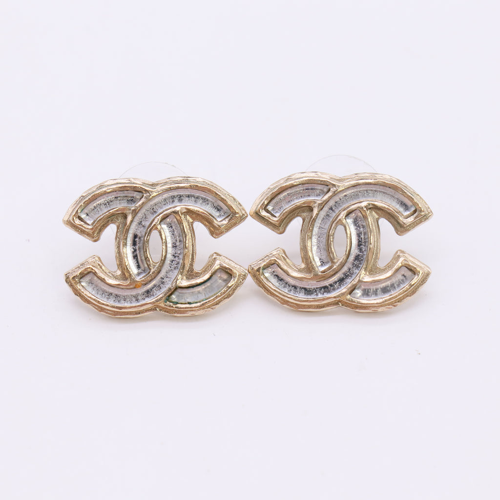 Chanel 2012 Gold CC Stud Earrings W22995