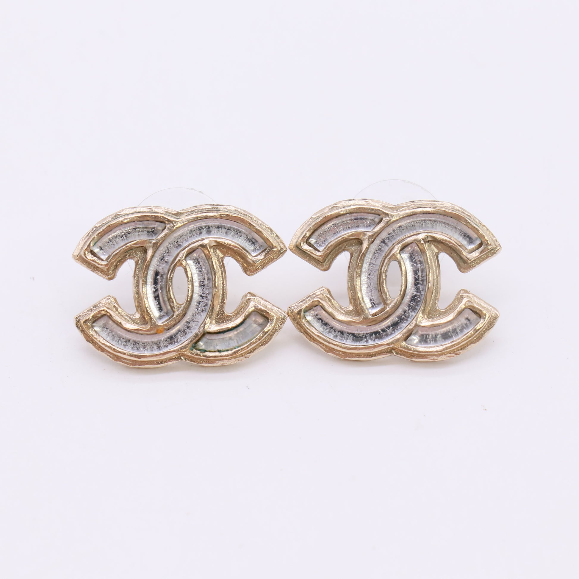 Chanel 2012 Gold CC Stud Earrings W22995