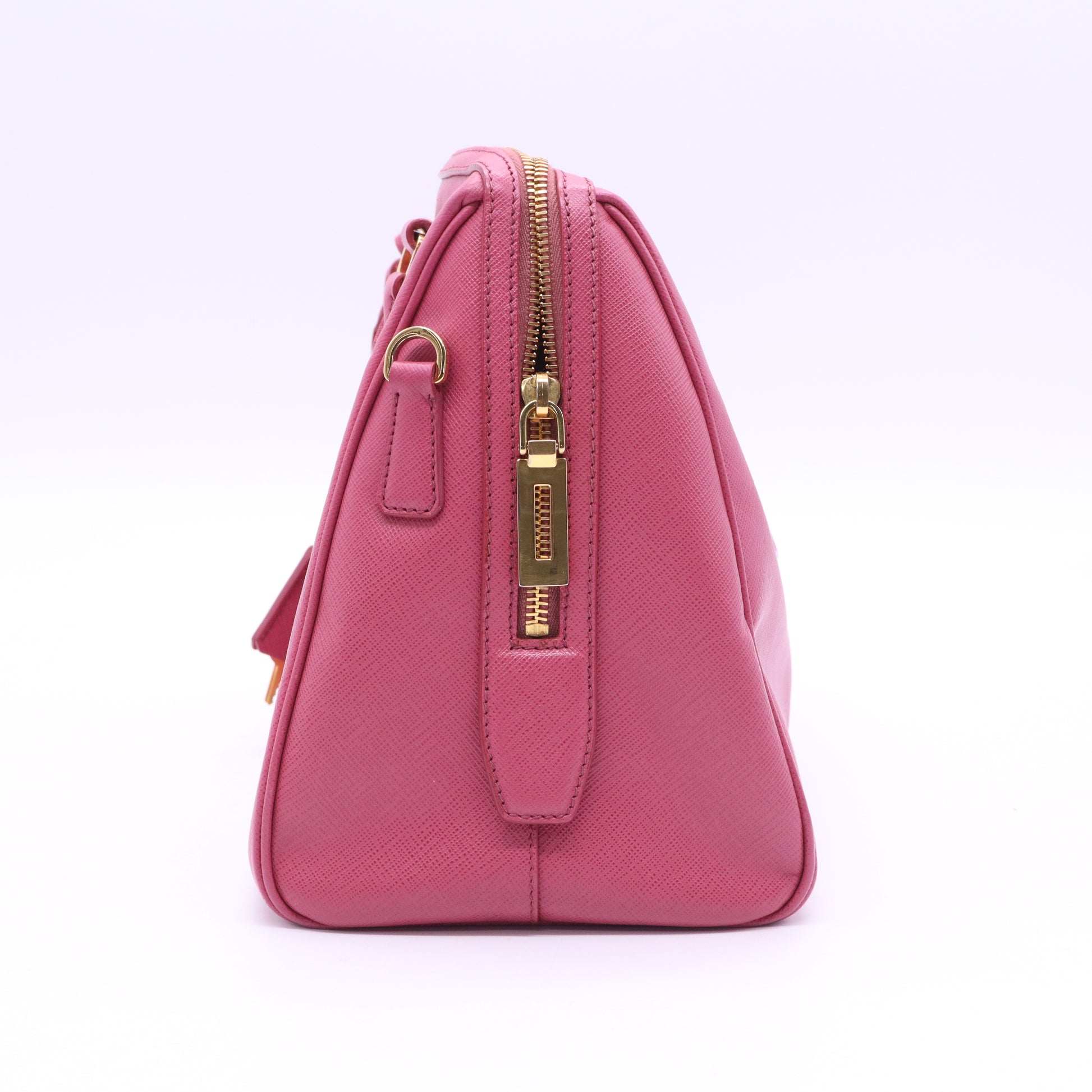 Prada Old Rose Saffiano Lux Leather Bowler Bag  B20849