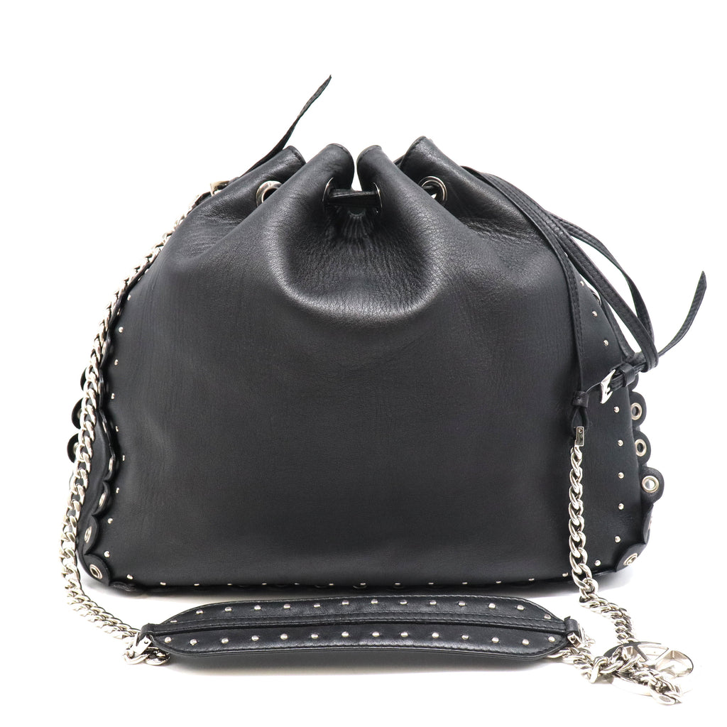 Drawstring Bucket Bag Leather