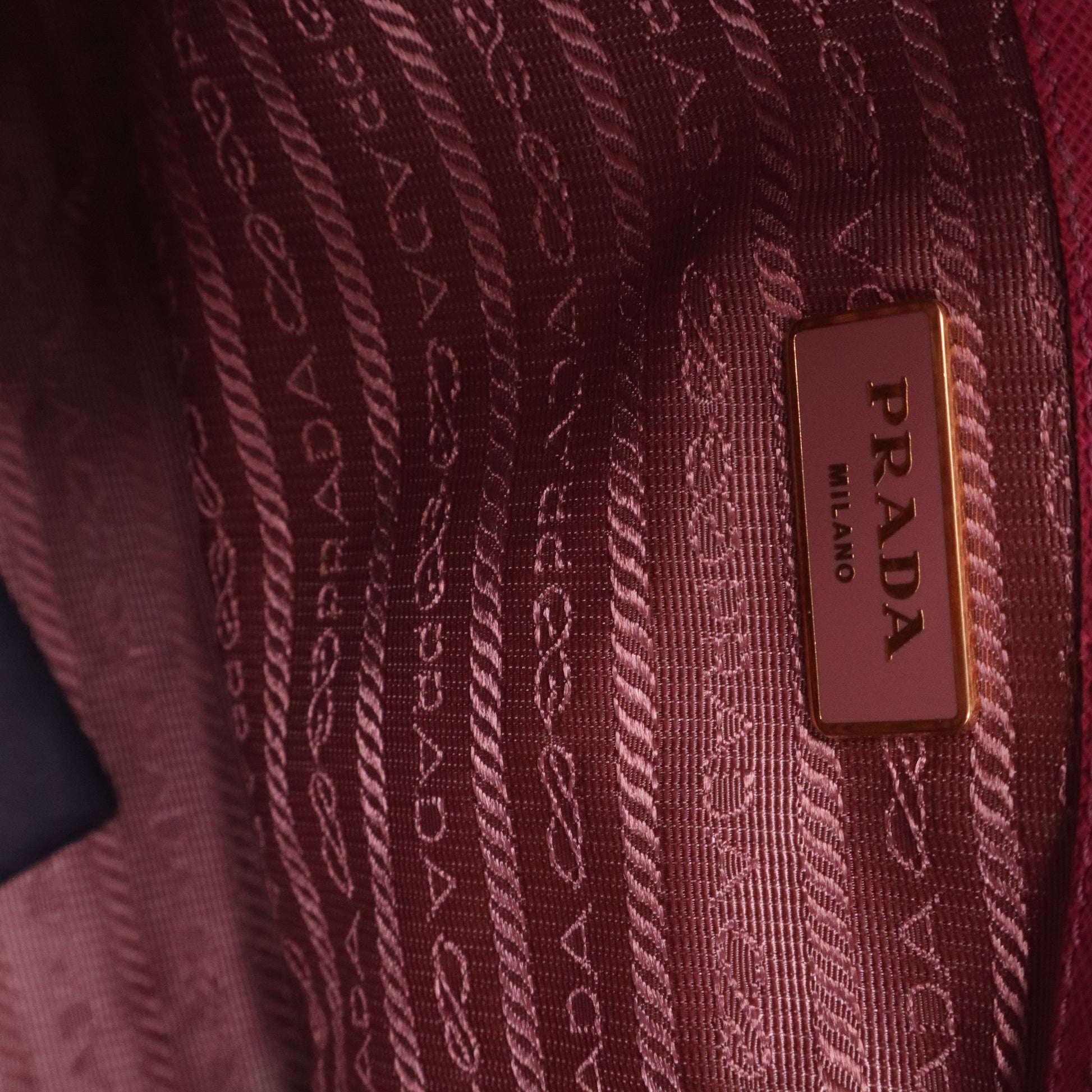 Prada Old Rose Saffiano Lux Leather Bowler Bag  B20849