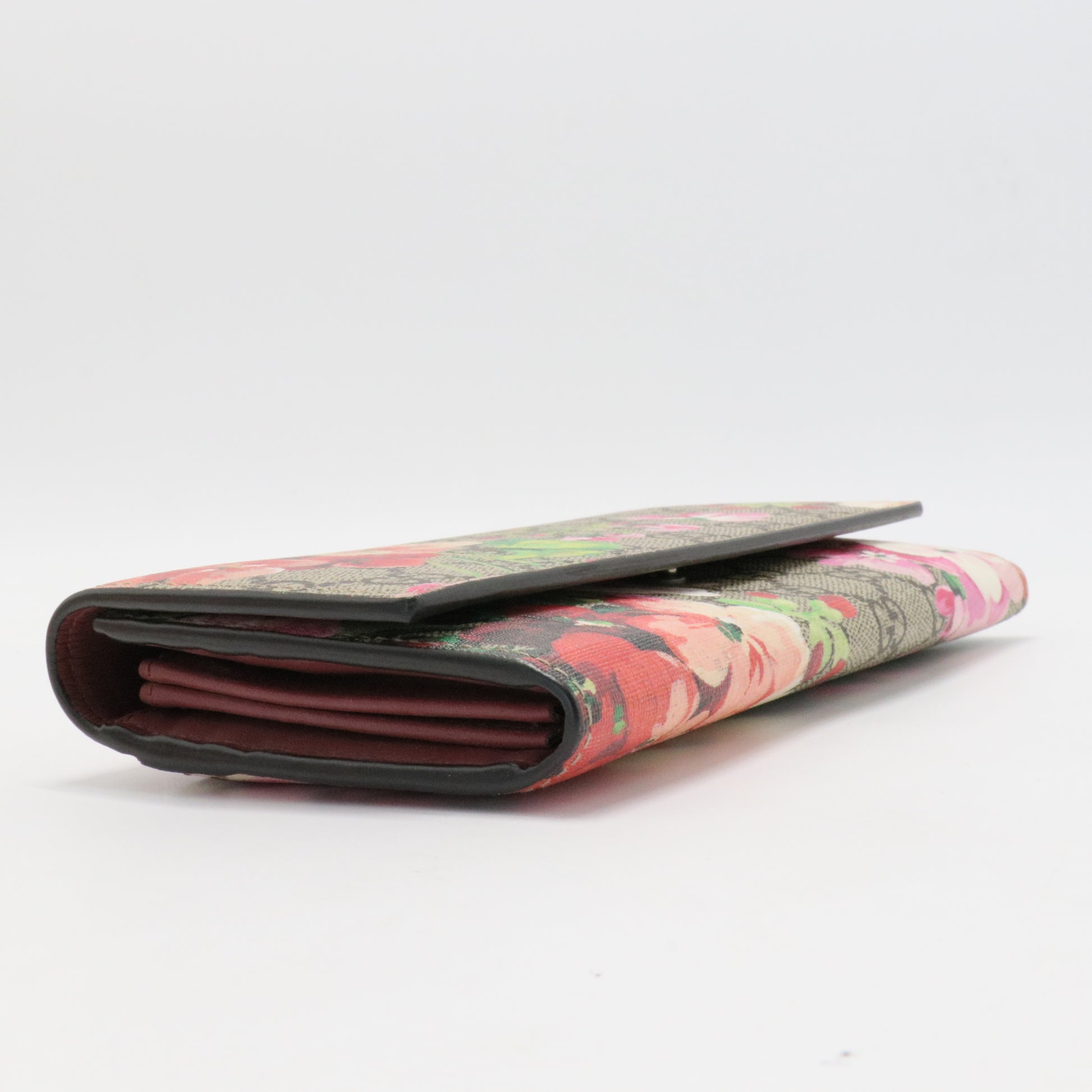 Continental Wallet Blooms Print GG Coated Canvas