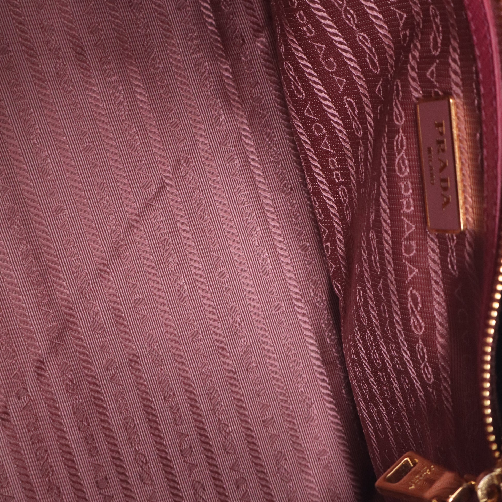 Prada Old Rose Saffiano Lux Leather Bowler Bag  B20849