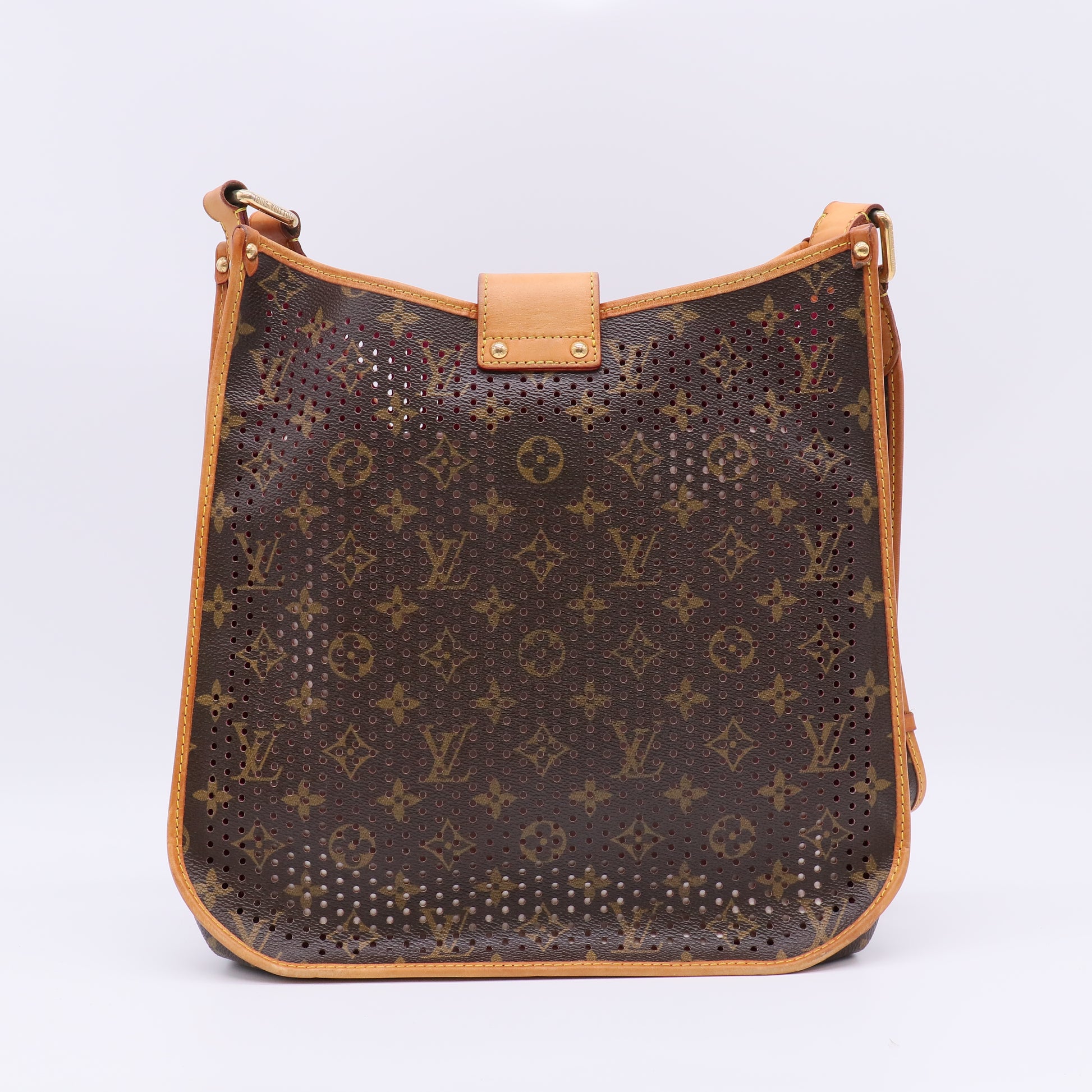 Limited Edition Fuchsia Monogram Perforated Musette Bag Twins B22813