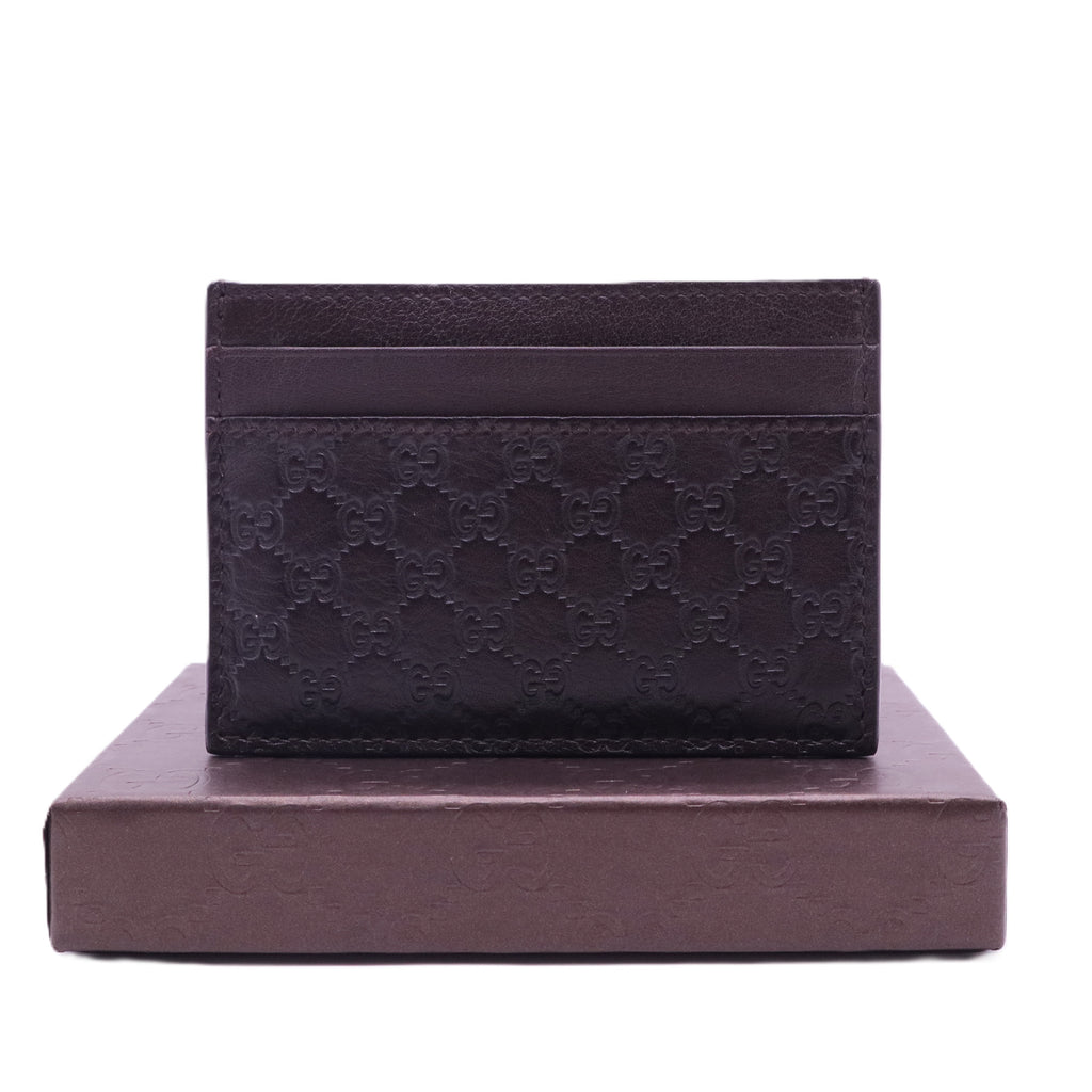 Micro GG Monogram Leather Card Holder