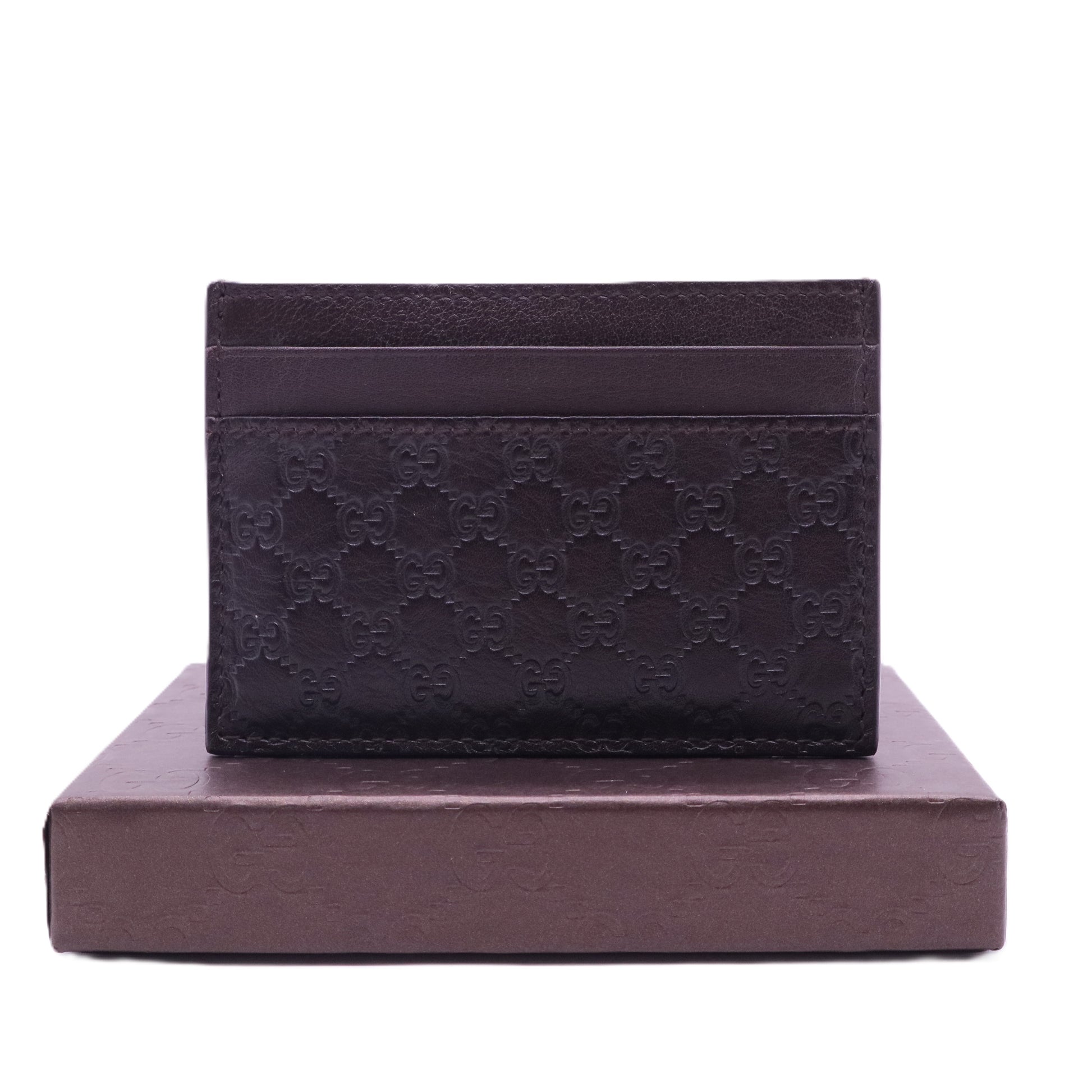 Micro GG Monogram Leather Card Holder