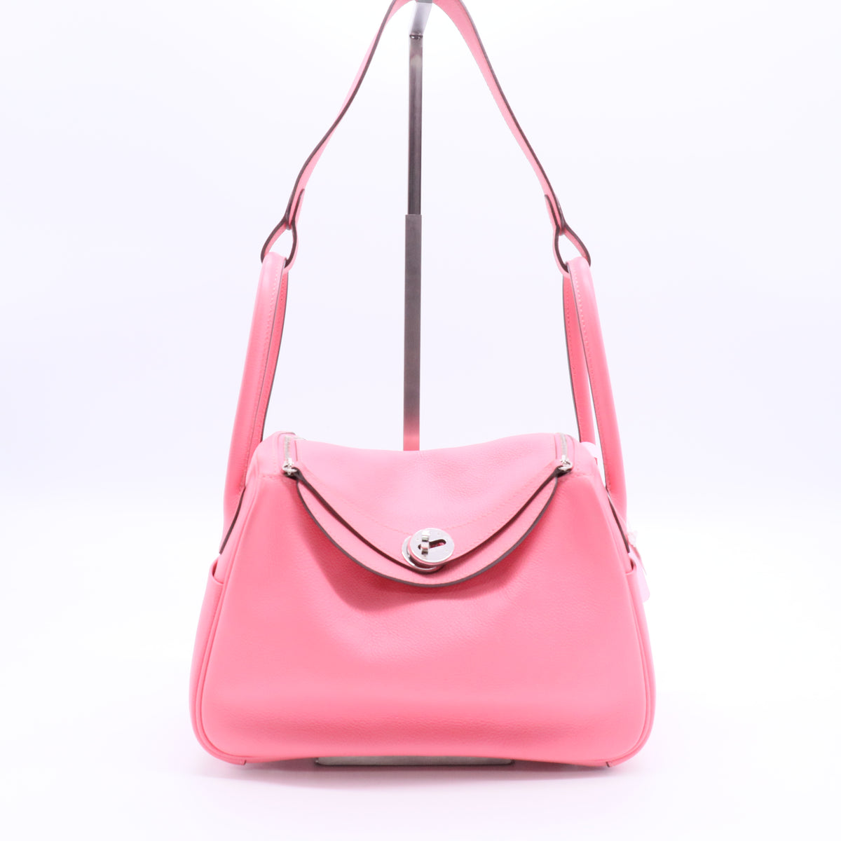Hermès Lindy 26 Rose Texas Evercolor Palladium Hardware Twins LDJ2812