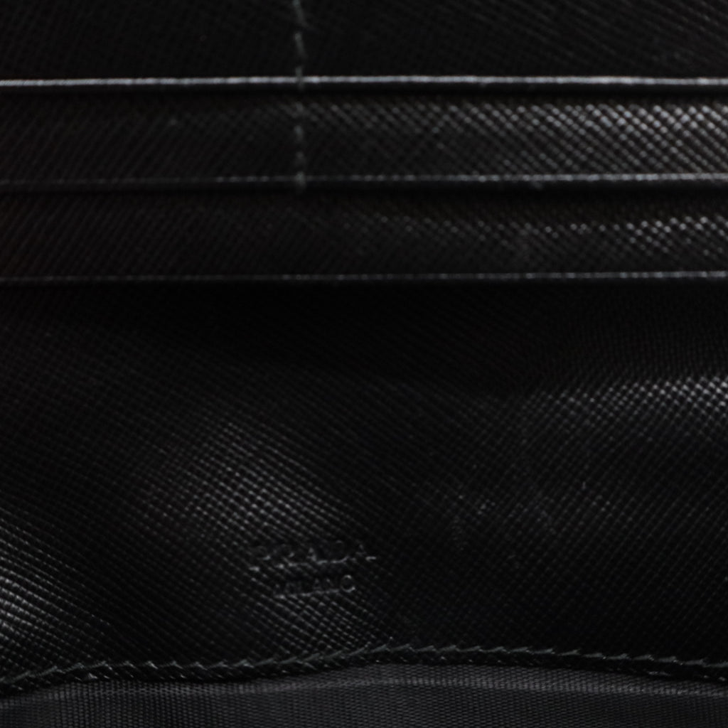Black Saffiano Metal Leather Continental Wallet