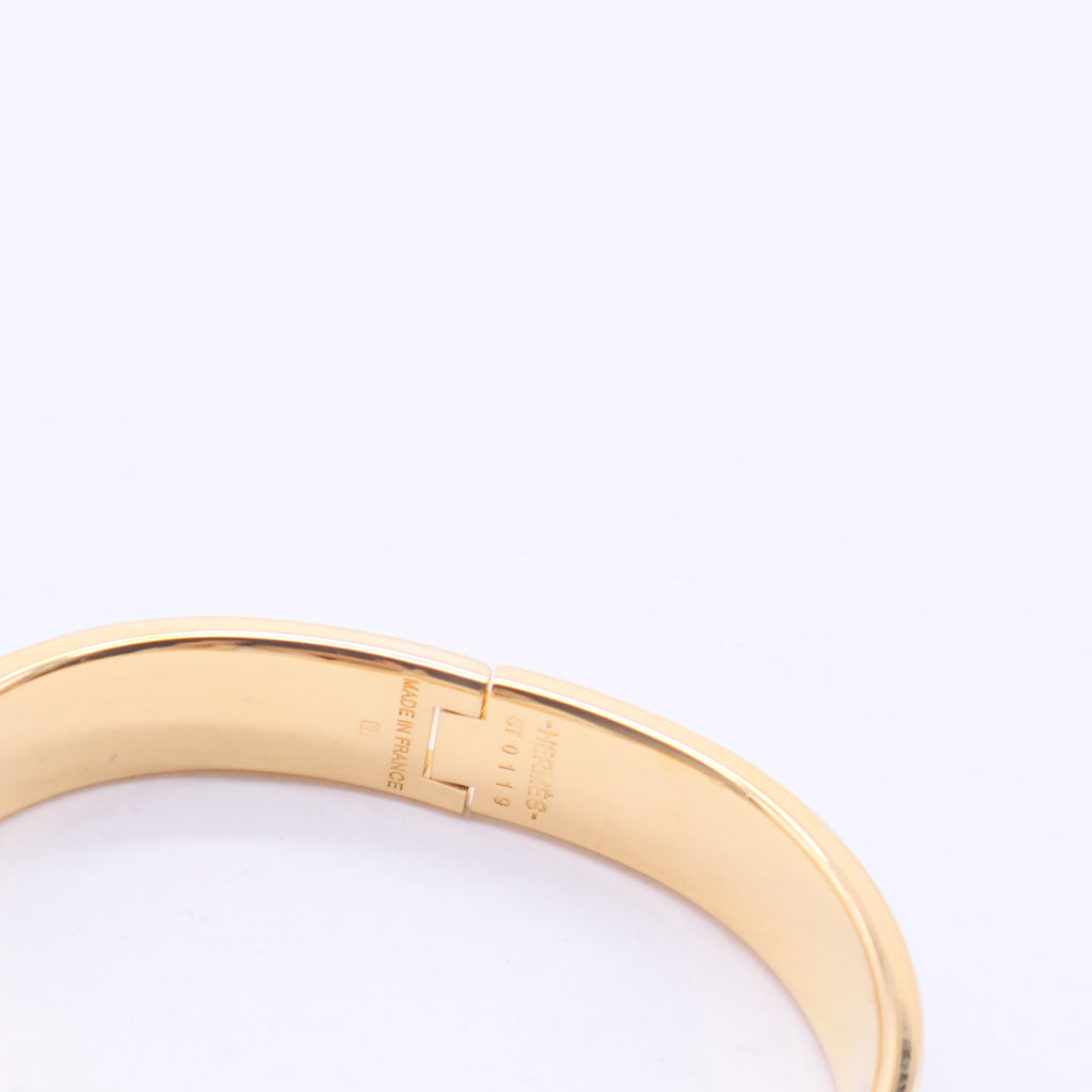Clic Clac H Bleu Nuit Enamel Gold Plated Bracelet W20042