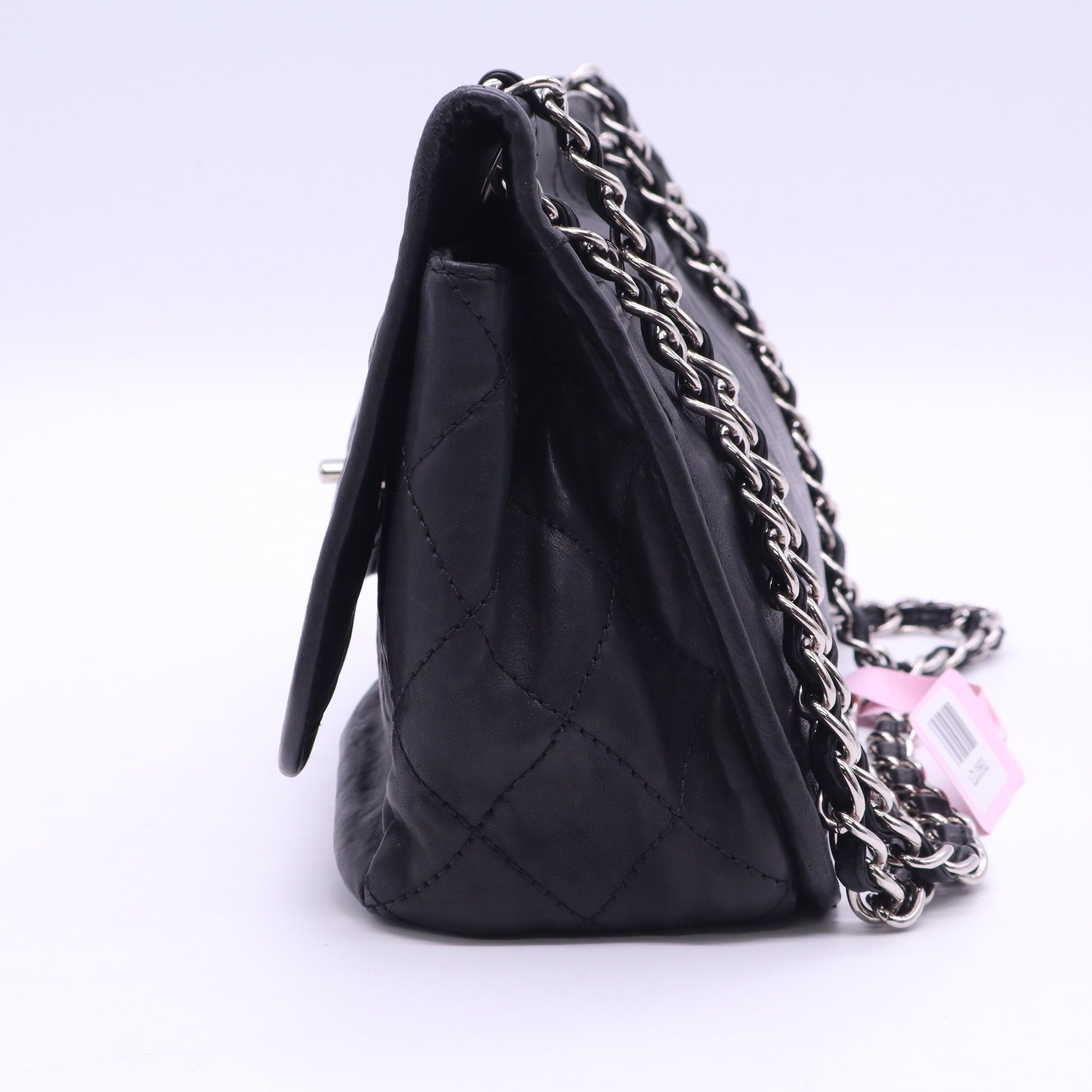 Chanel Natural Beauty Split Pocket Flap Bag Quilted Leather Medium Black twins LDJ3562
