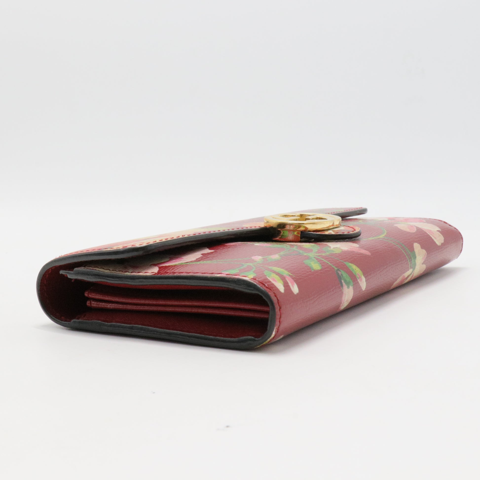 Icon Wallet on Chain Blooms Print Leather