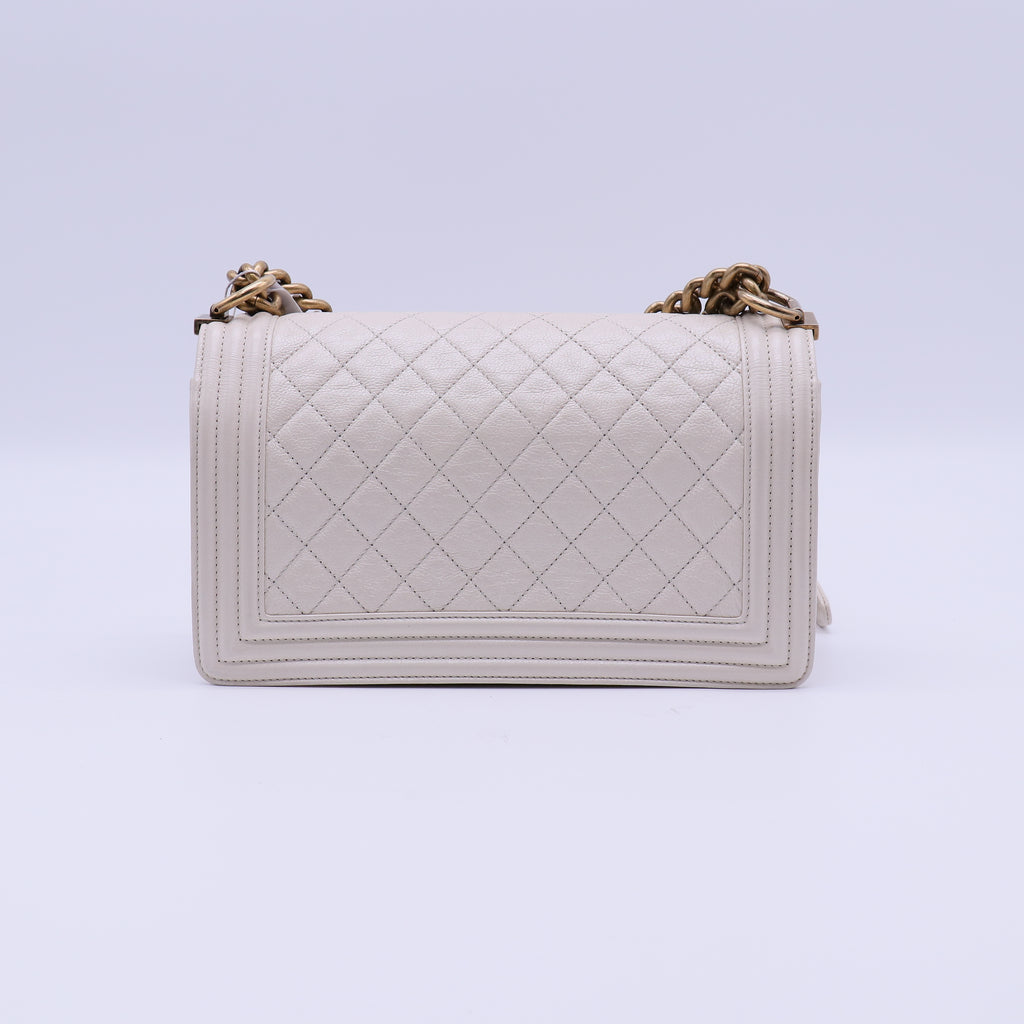 Boy Flap Bag Quilted Caviar Old Medium Twins B21792