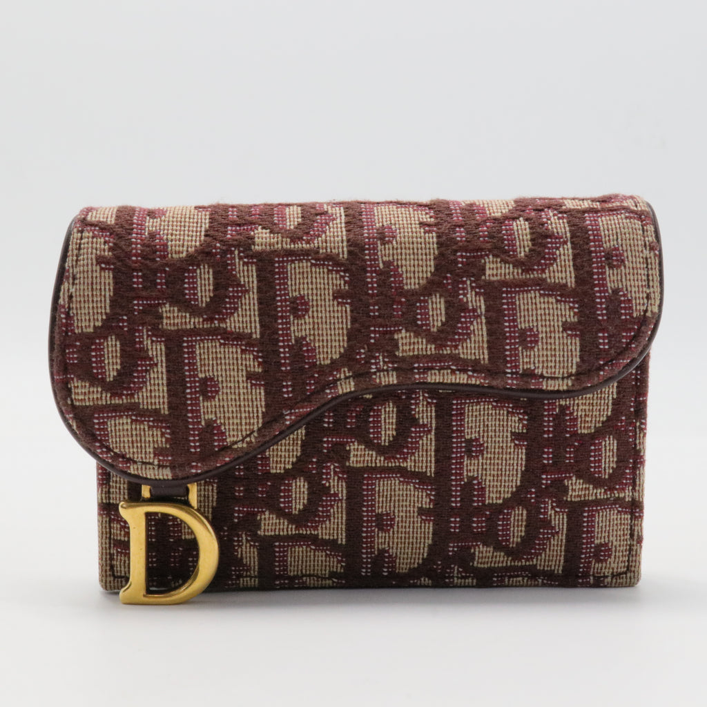 Oblique Saddle Card Holder Bordeaux
