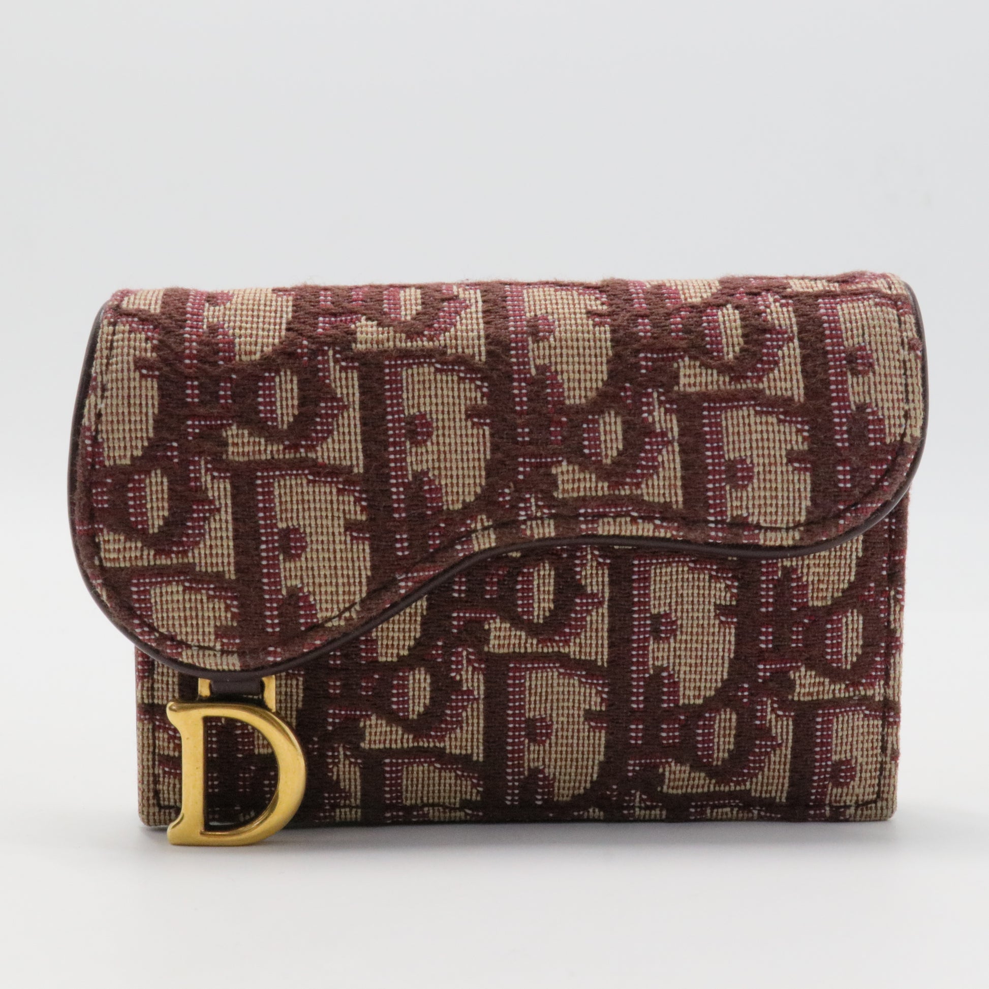 Oblique Saddle Card Holder Bordeaux