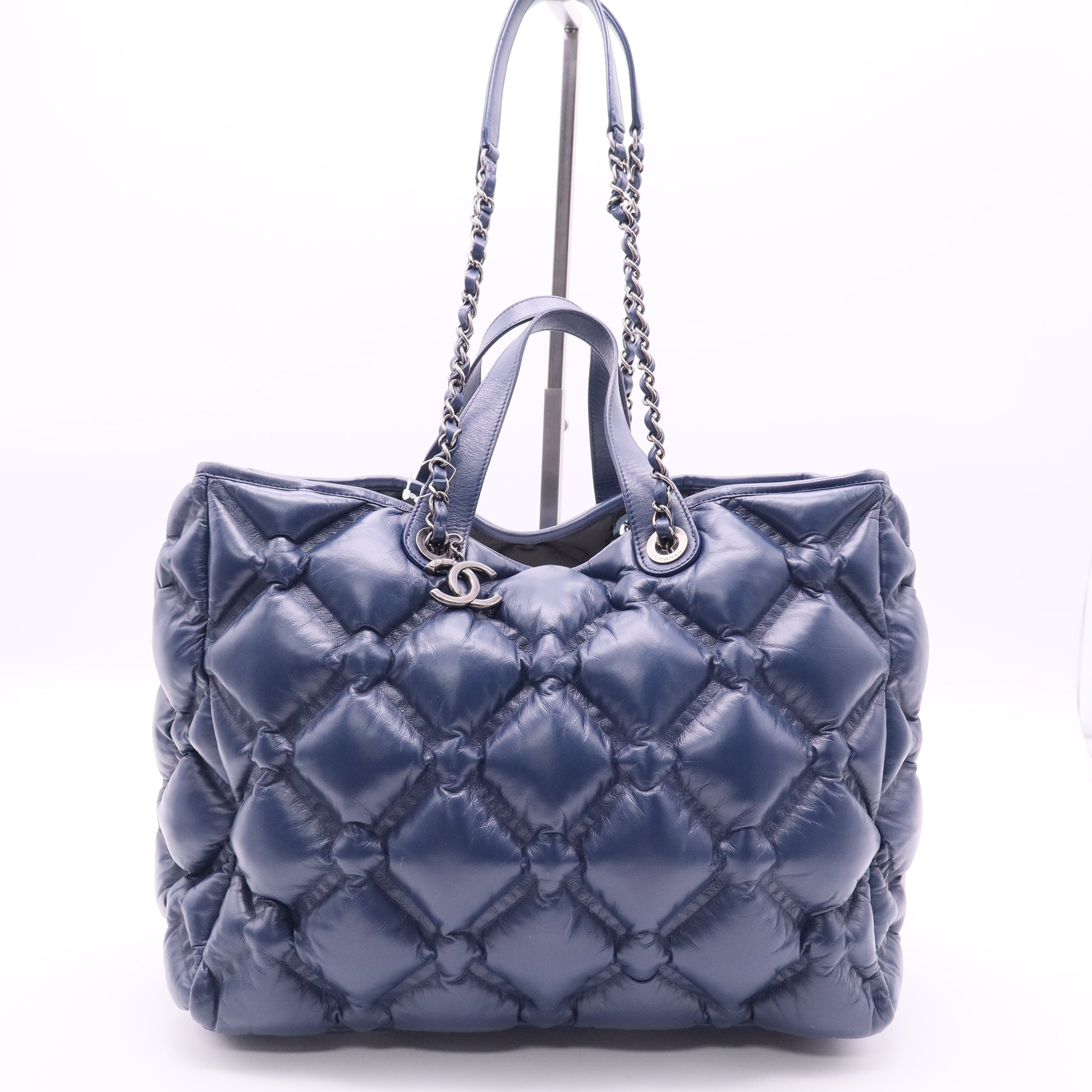 Chanel Calfskin Quilted Large Chesterfield Navy twins