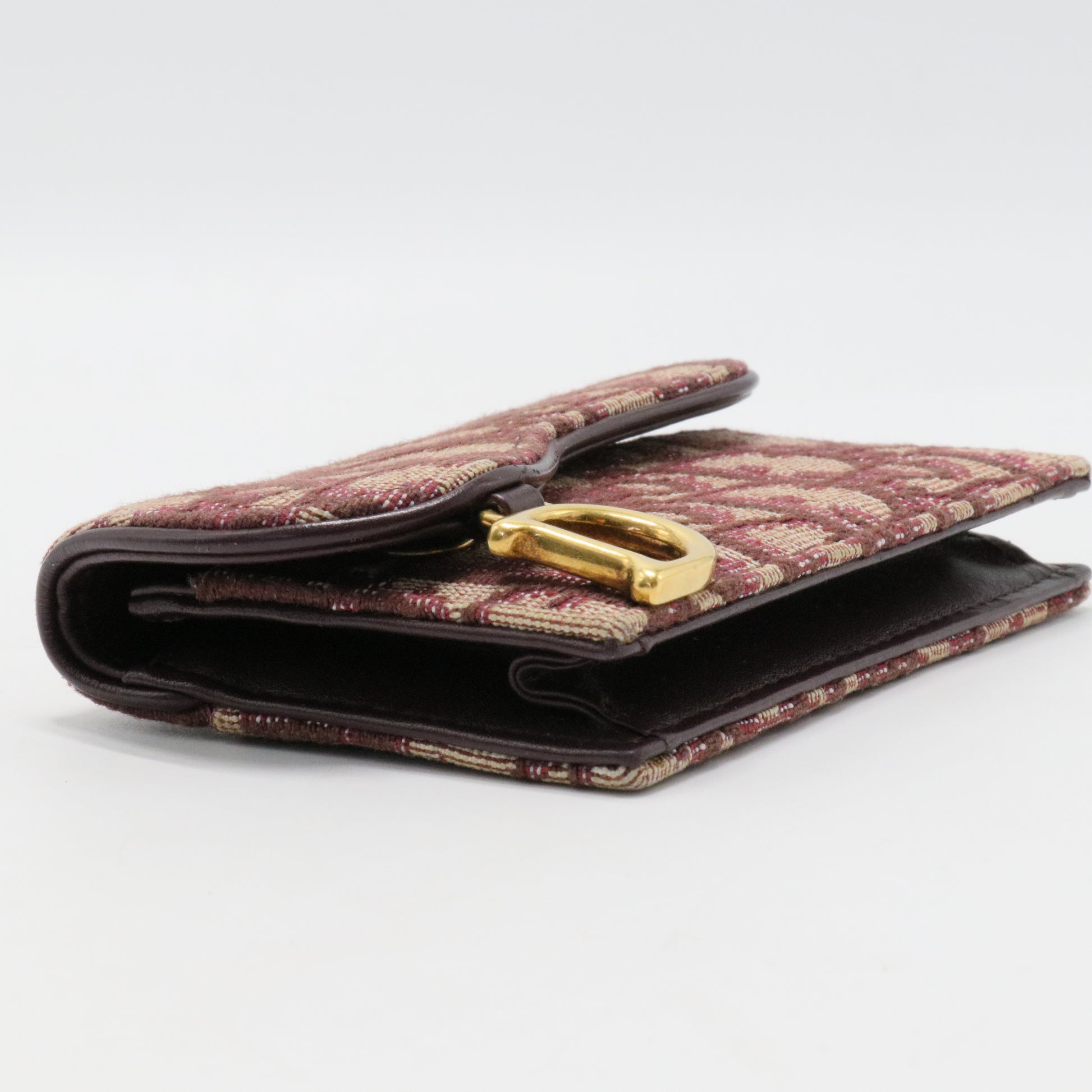 Oblique Saddle Card Holder Bordeaux
