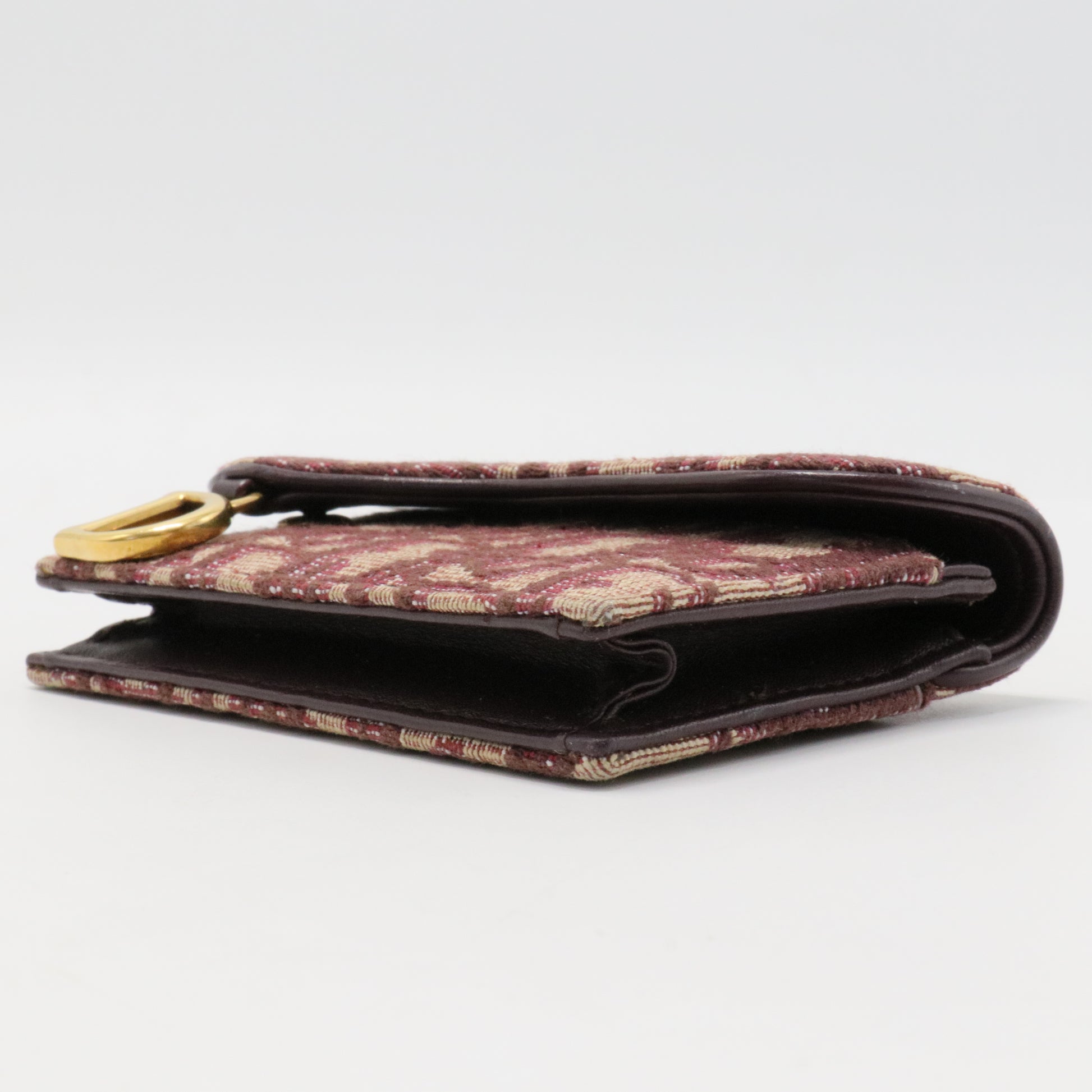 Oblique Saddle Card Holder Bordeaux