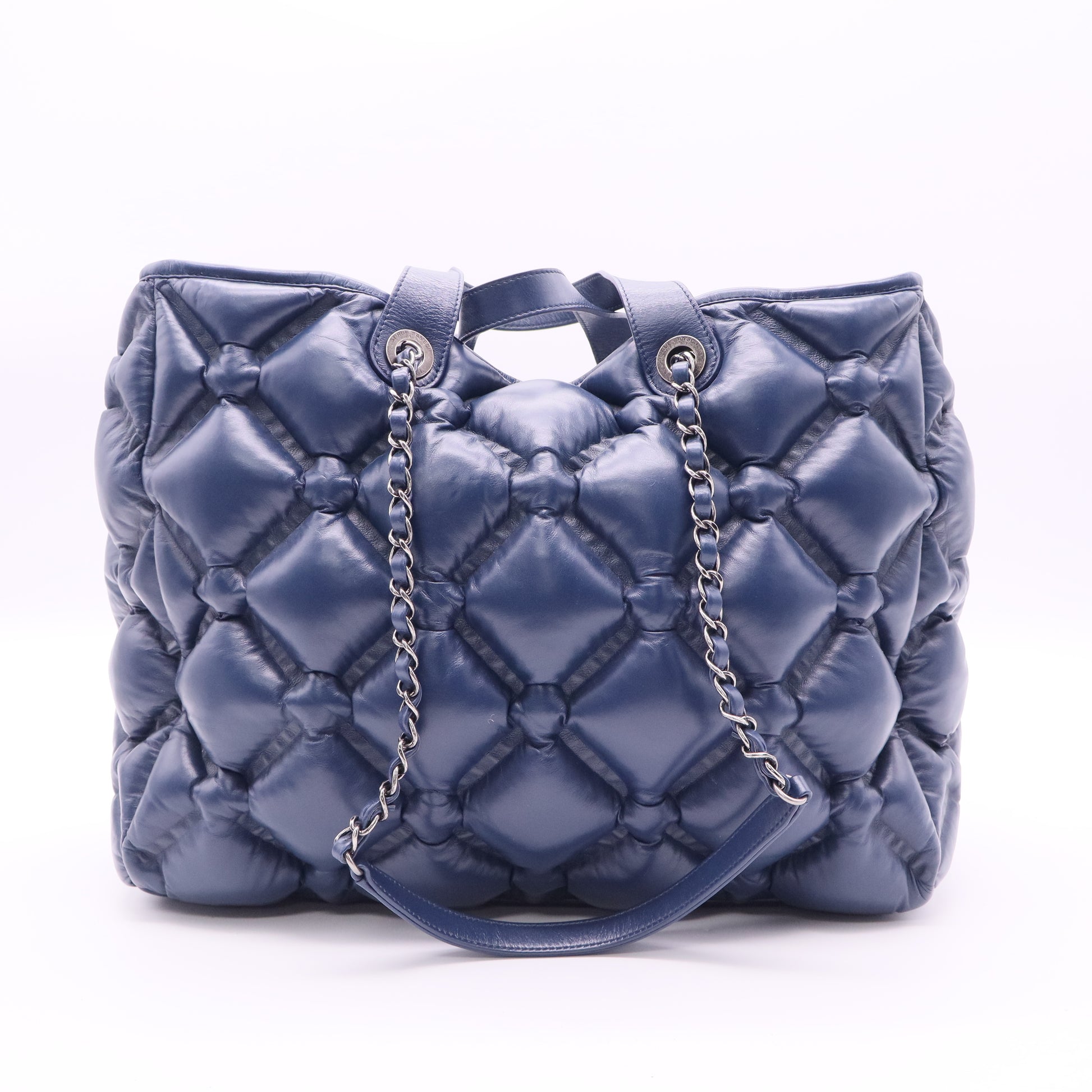 Chanel Calfskin Quilted Large Chesterfield Navy twins