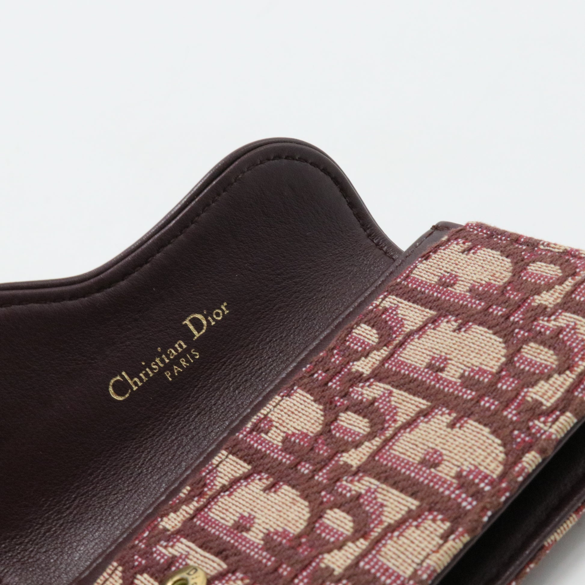 Oblique Saddle Card Holder Bordeaux