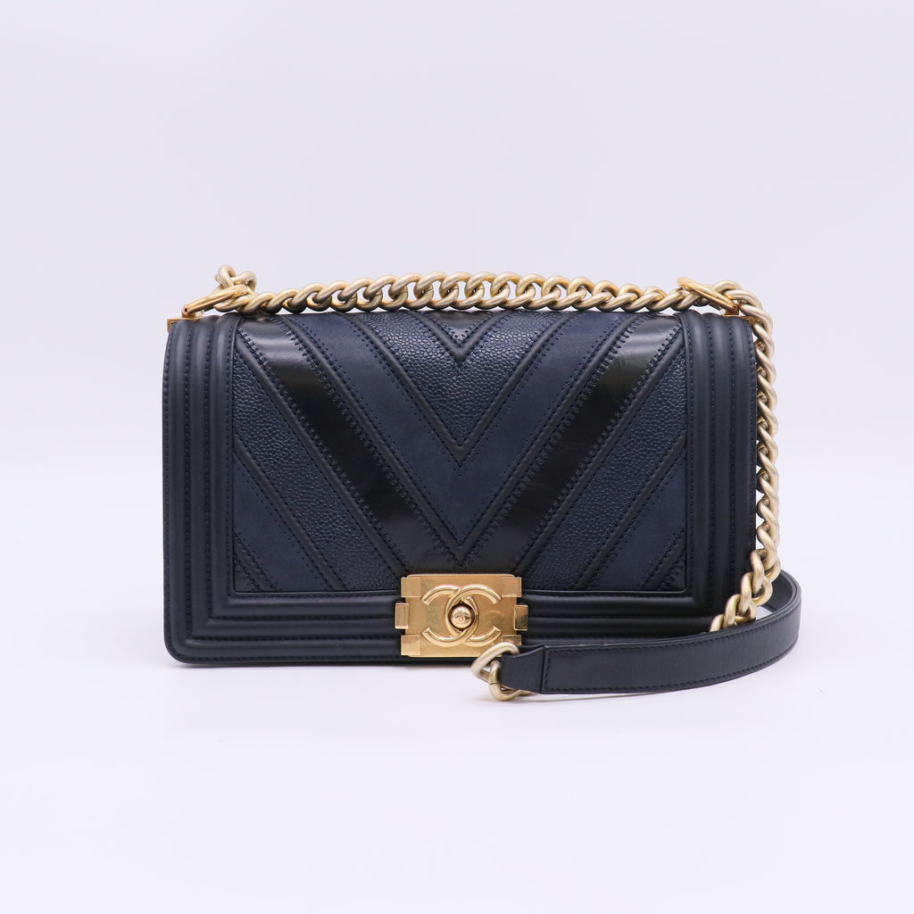 Chanel Medium Chevron Mix Boy Bag twins LDJ5563