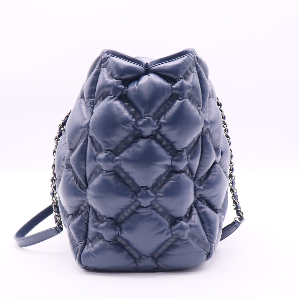 Chanel Calfskin Quilted Large Chesterfield Navy twins