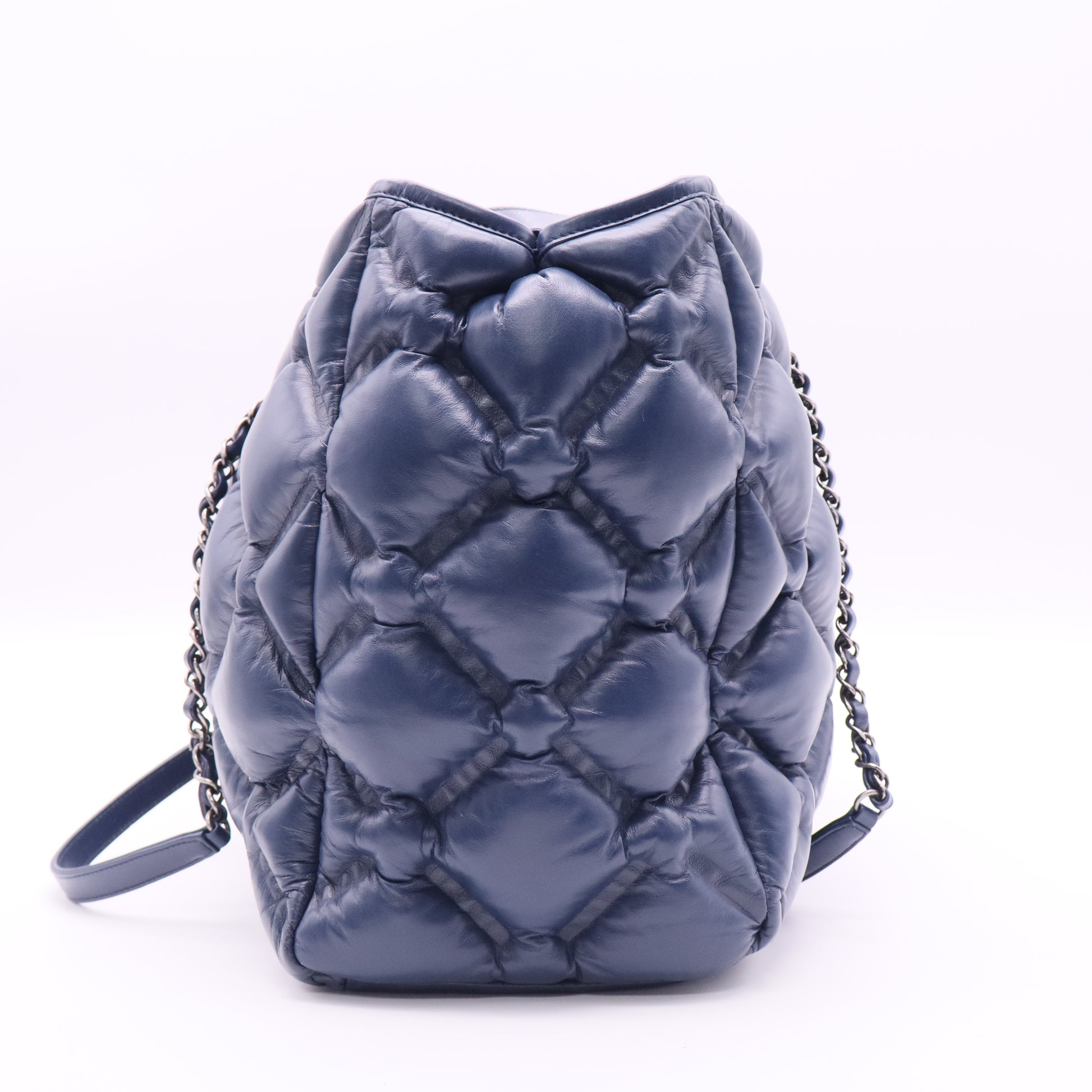 Chanel Calfskin Quilted Large Chesterfield Navy twins