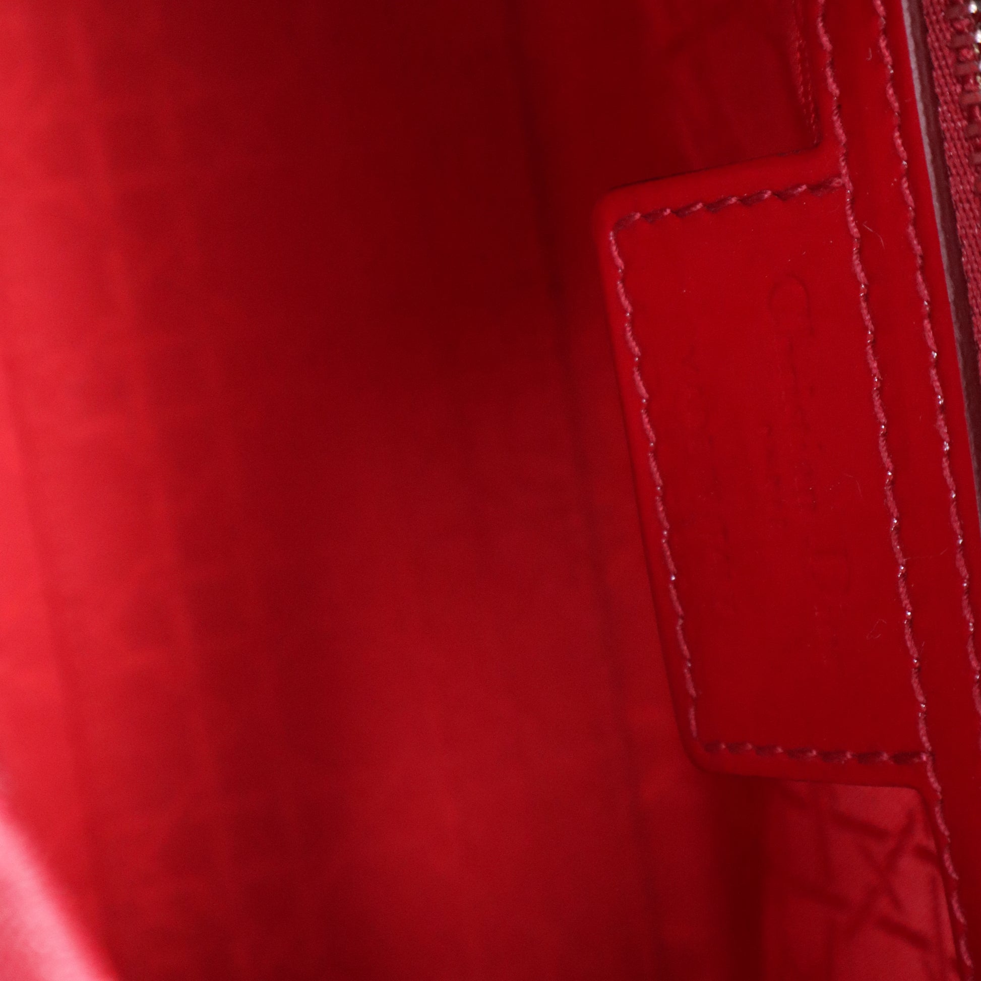 Red Cannage Quilted Patent Leather Large Lady Dior Tote Bag  B20726