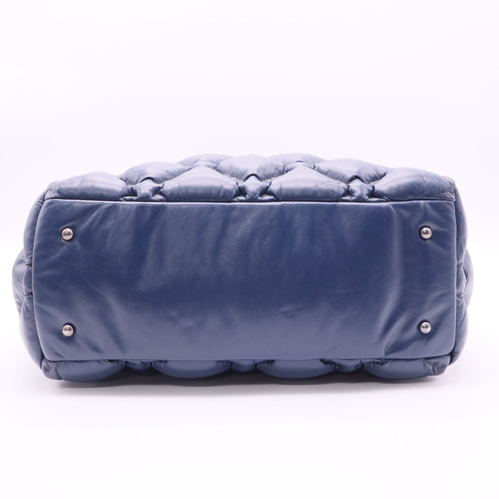 Chanel Calfskin Quilted Large Chesterfield Navy twins