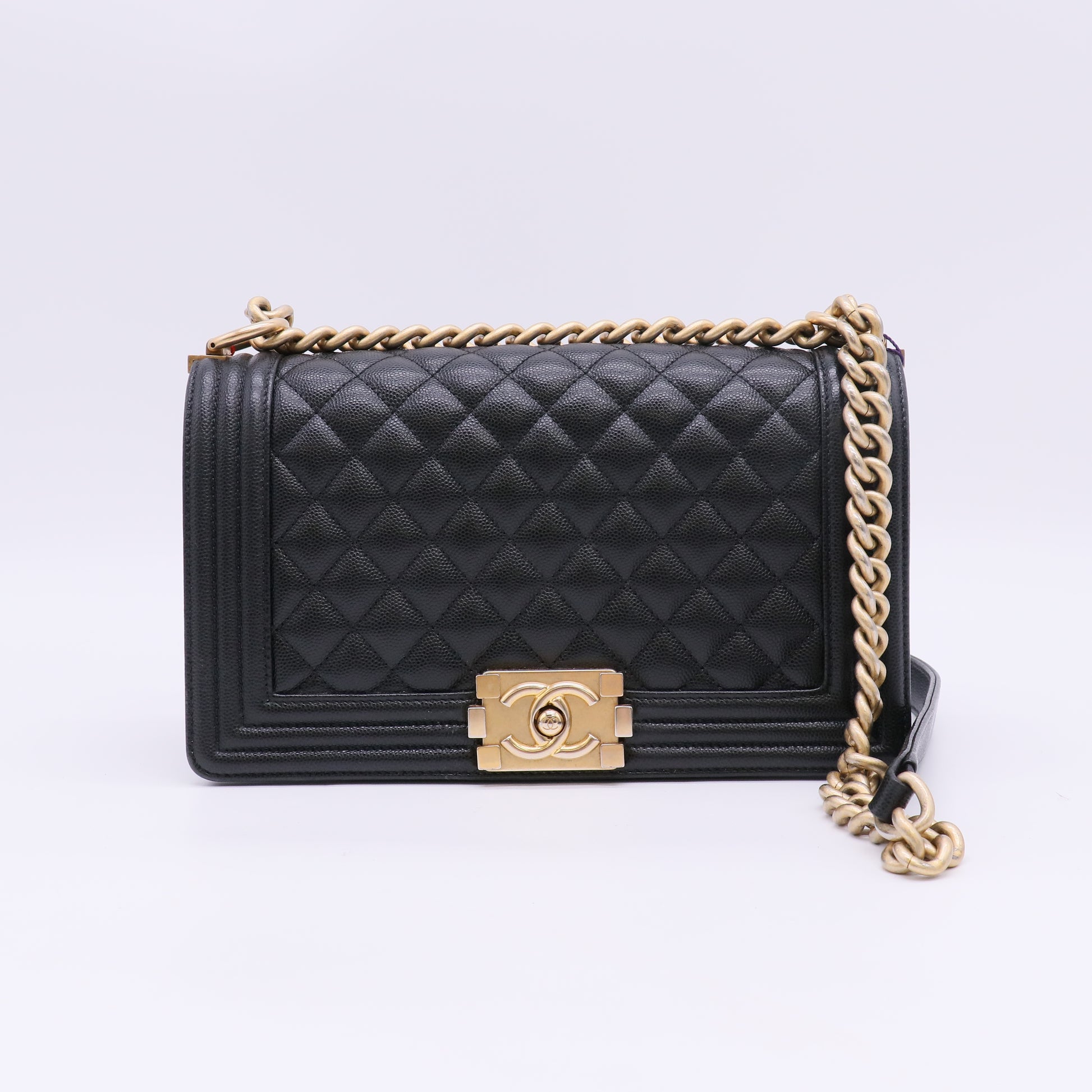 Chanel Caviar Quilted Medium Boy Flap Black twins LDJ5561