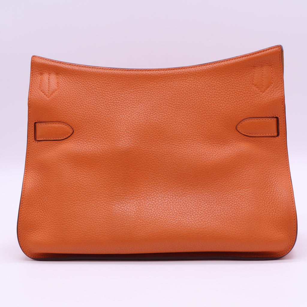Hermes Jypsiere 34 Orange Clemence Leather Bag  B20584