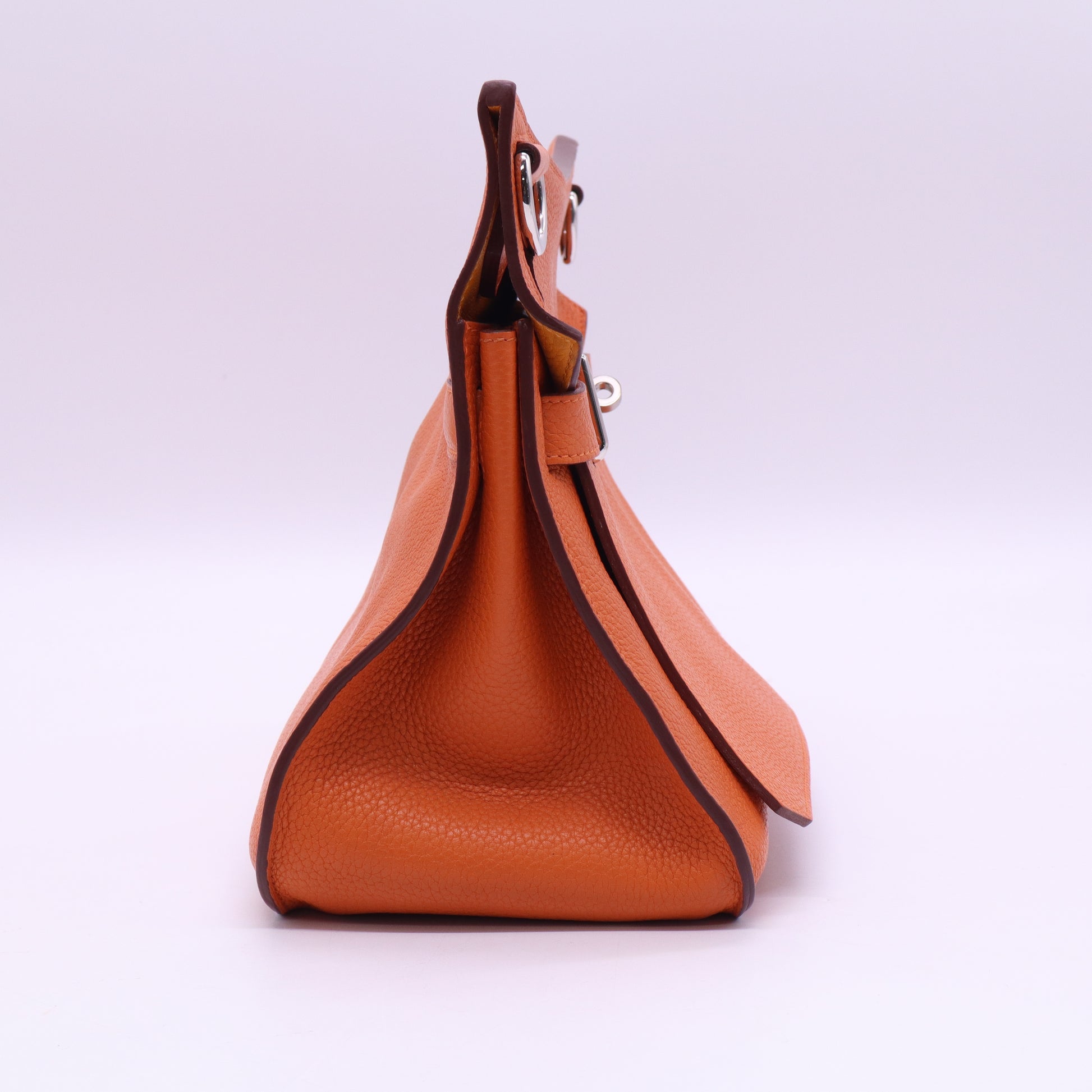 Hermes Jypsiere 34 Orange Clemence Leather Bag  B20584