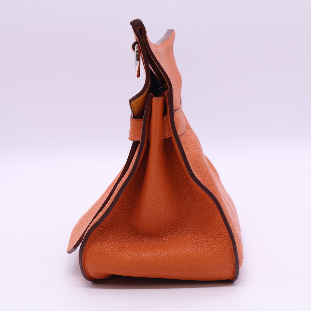Hermes Jypsiere 34 Orange Clemence Leather Bag  B20584