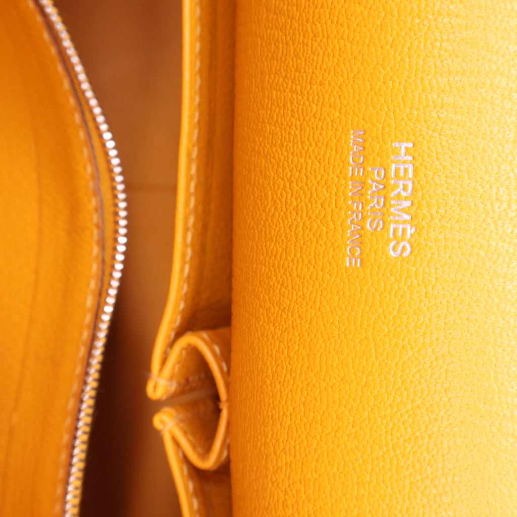 Hermes Jypsiere 34 Orange Clemence Leather Bag  B20584