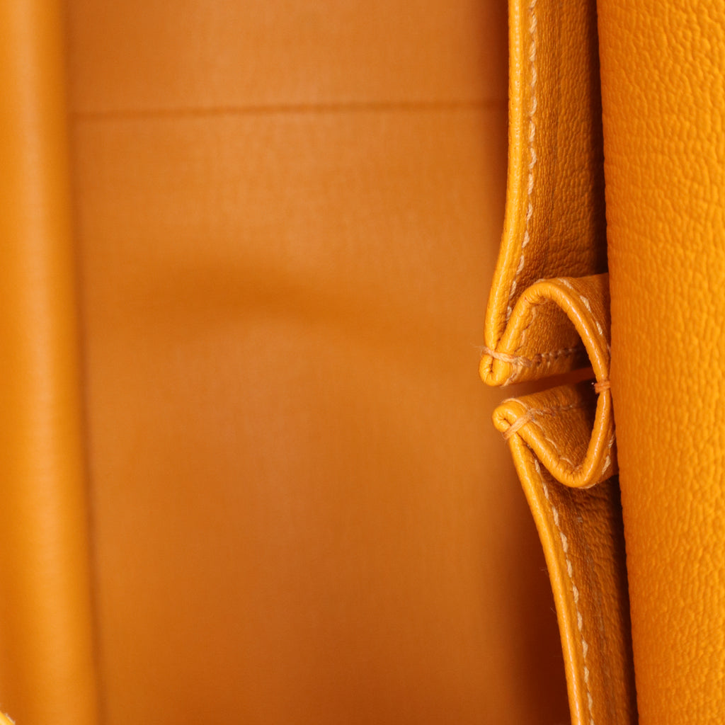 Hermes Jypsiere 34 Orange Clemence Leather Bag  B20584