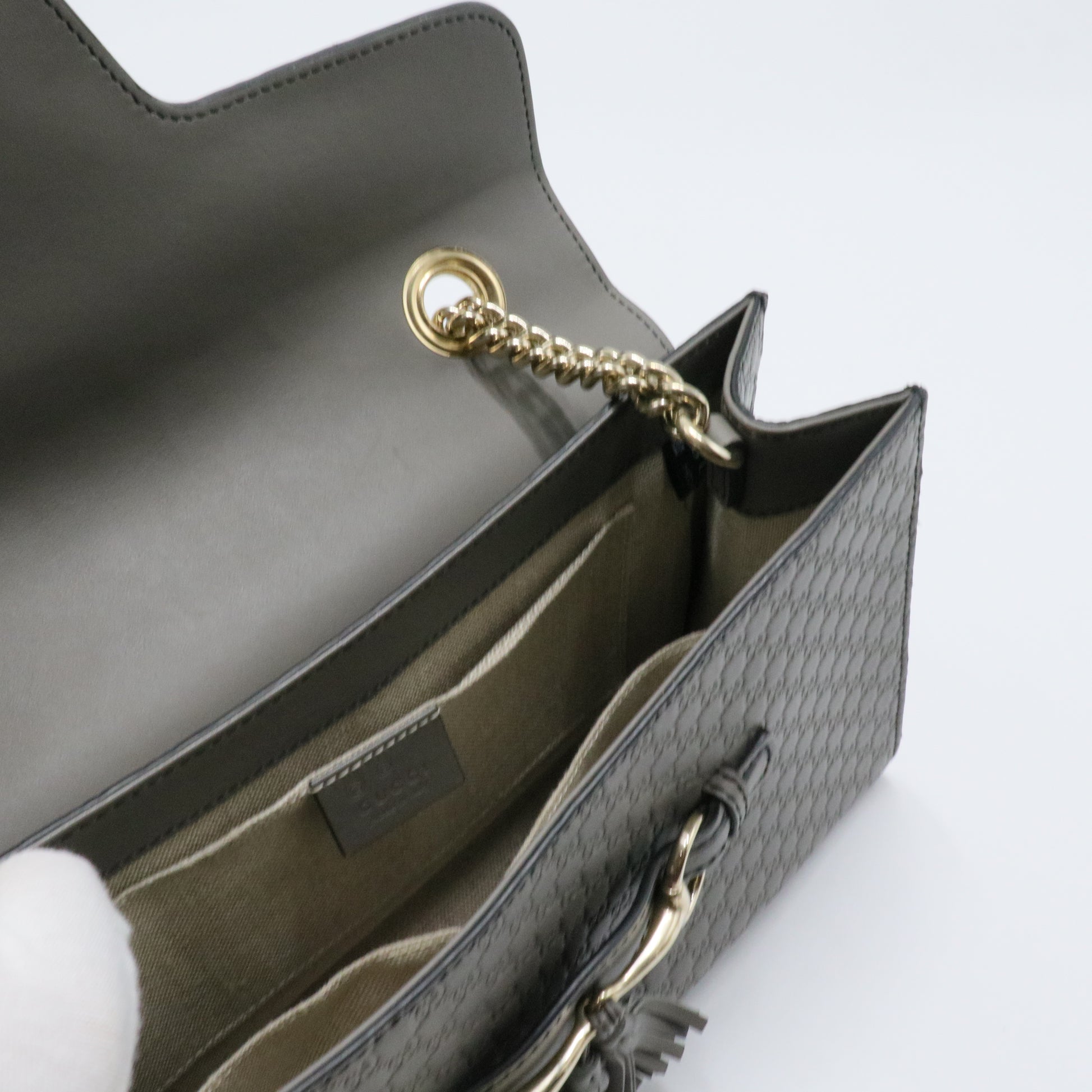 Emily Chain Flap Bag Guccissima Leather Medium