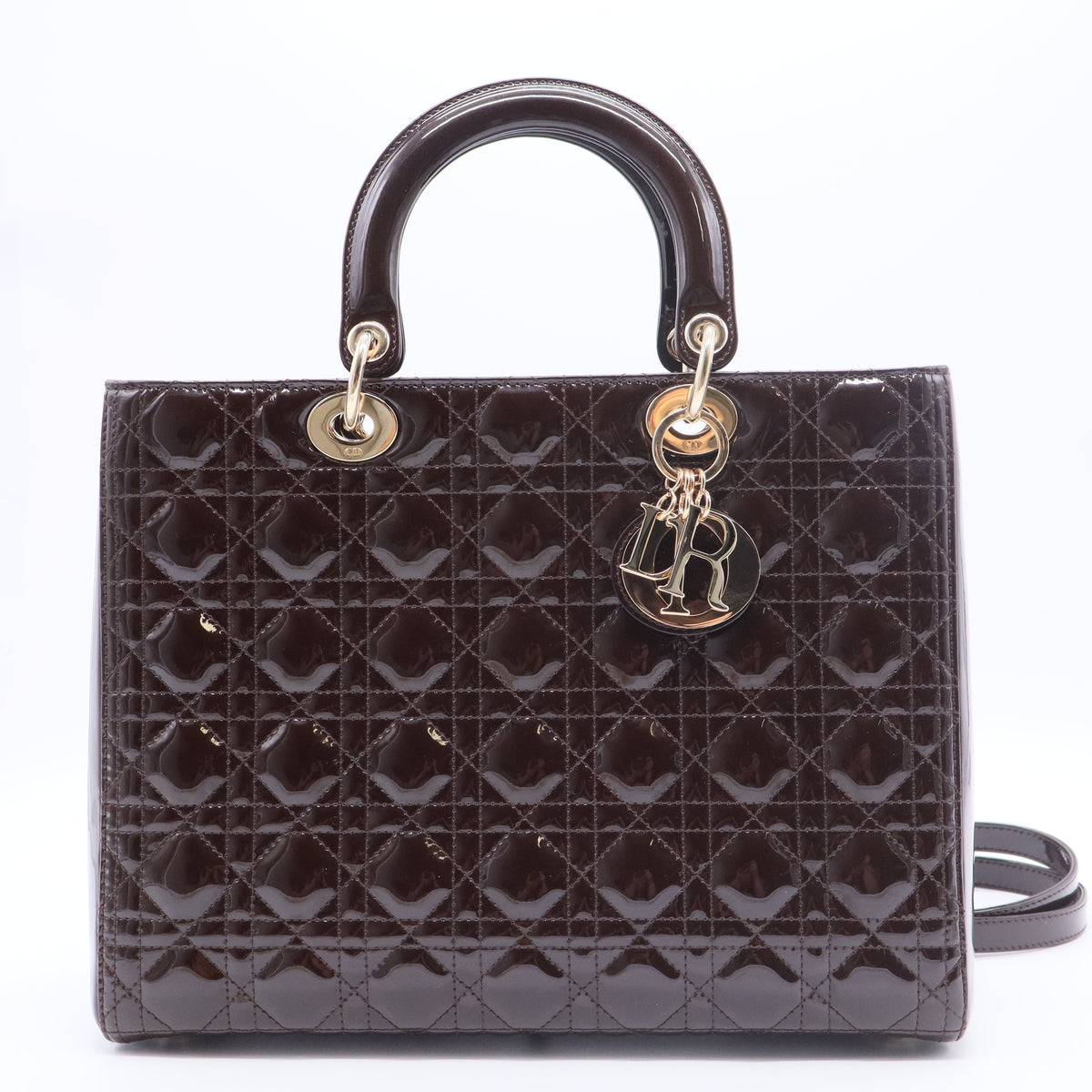 Lady Dior patent leather handbag