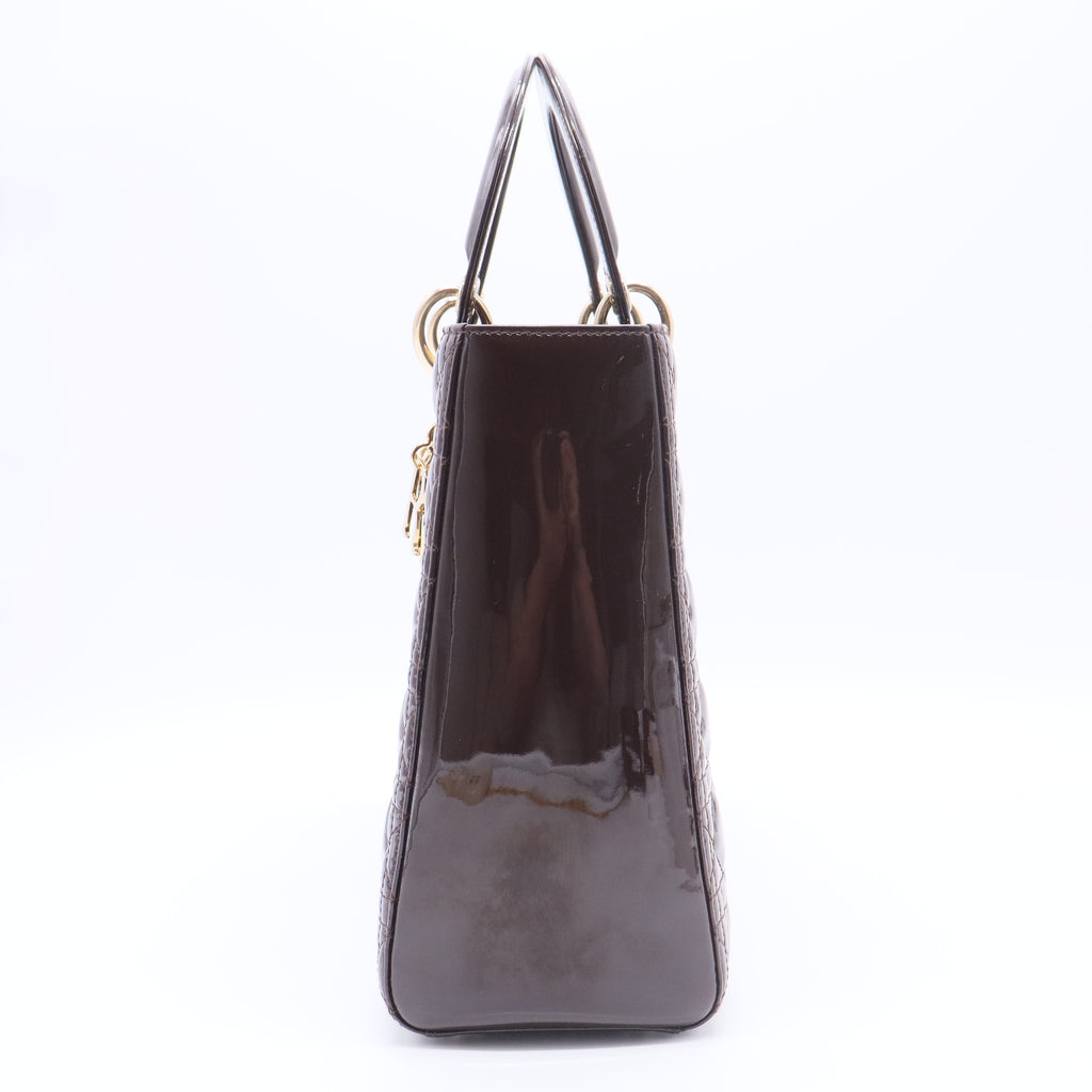 Lady Dior patent leather handbag