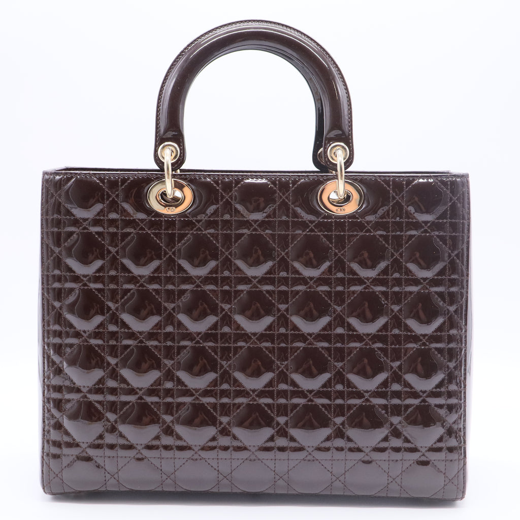 Lady Dior patent leather handbag