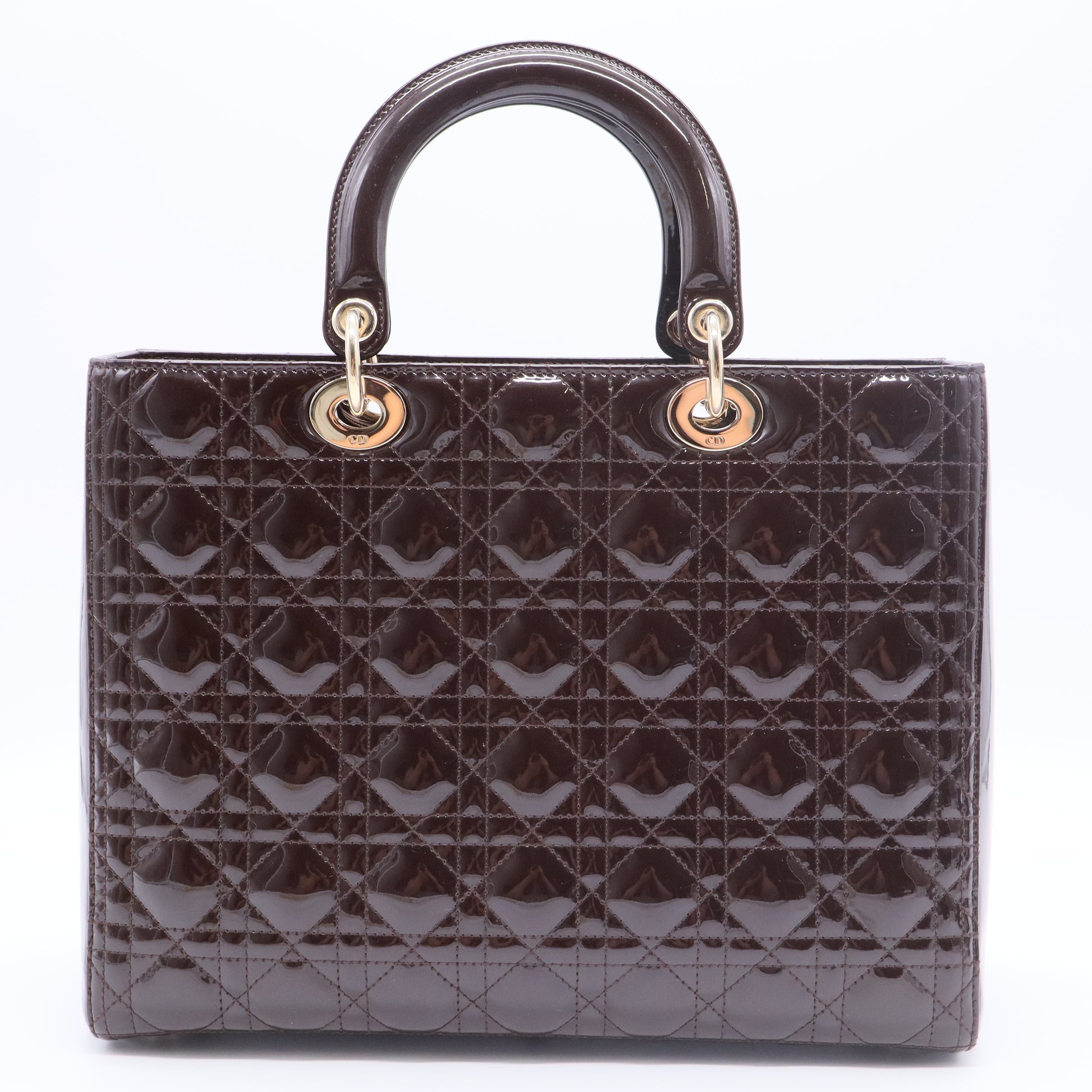 Lady Dior patent leather handbag