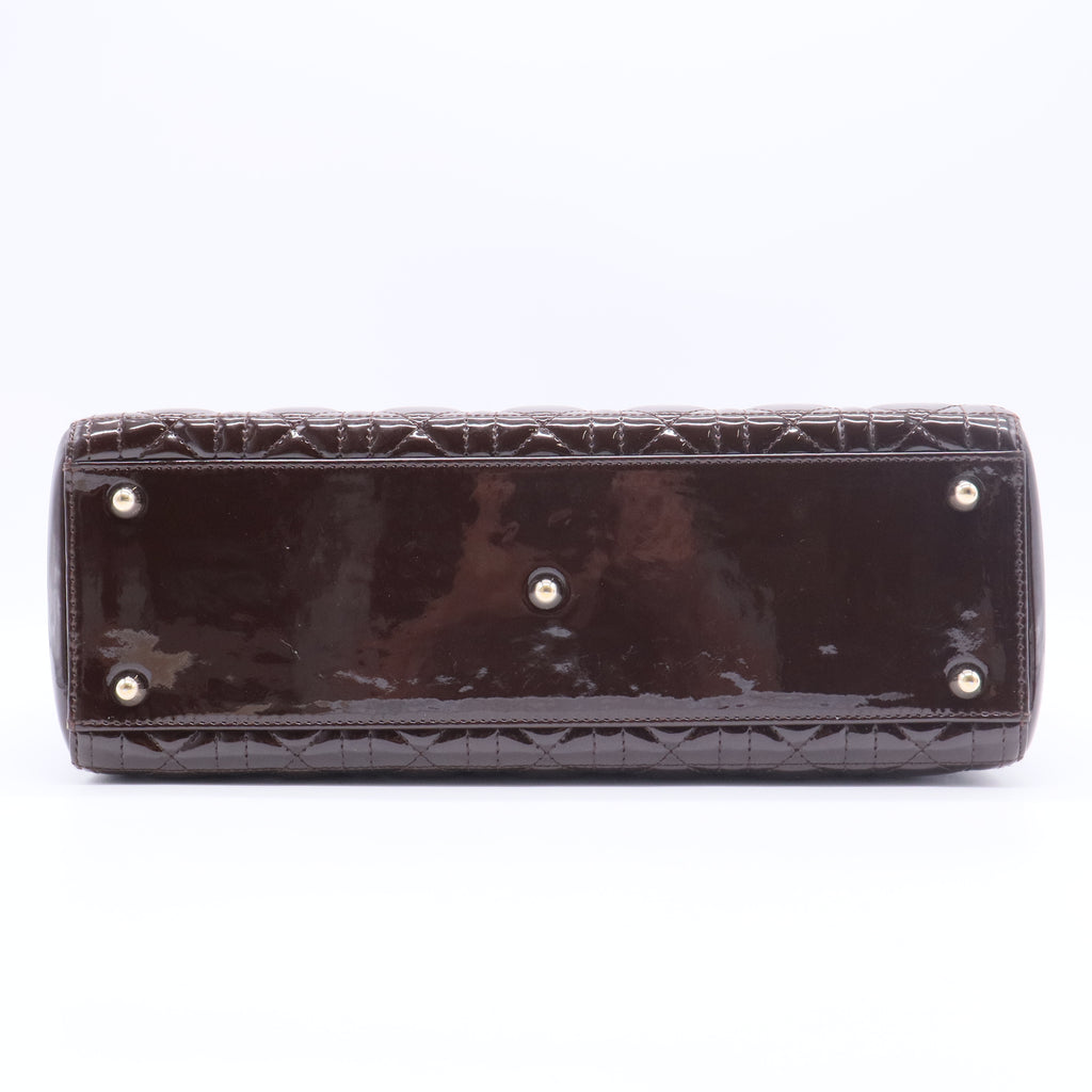 Lady Dior patent leather handbag