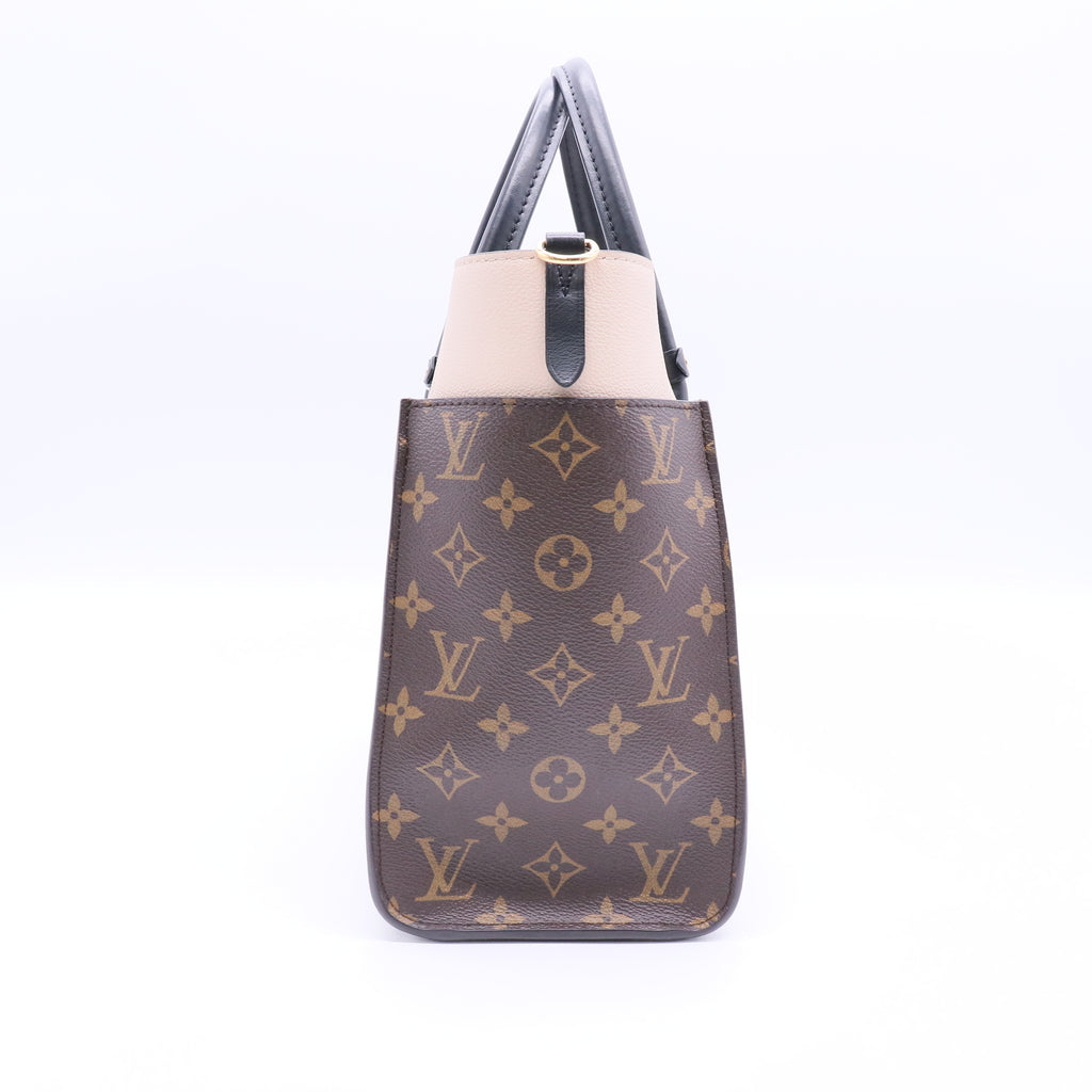 On My Side Tote Leather with Monogram Canvas MM Twins LDJ2804