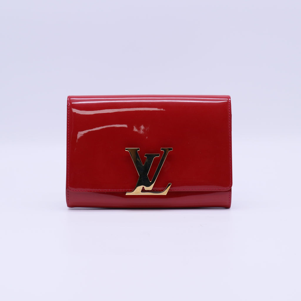 Louis Vuitton Red Vernis Leather Louise Clutch Bag twins B22115