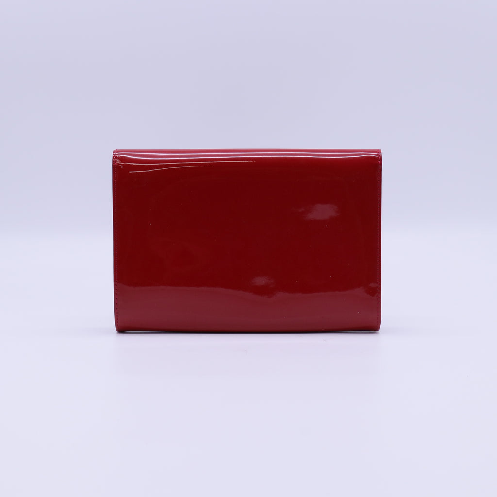 Louis Vuitton Red Vernis Leather Louise Clutch Bag twins B22115