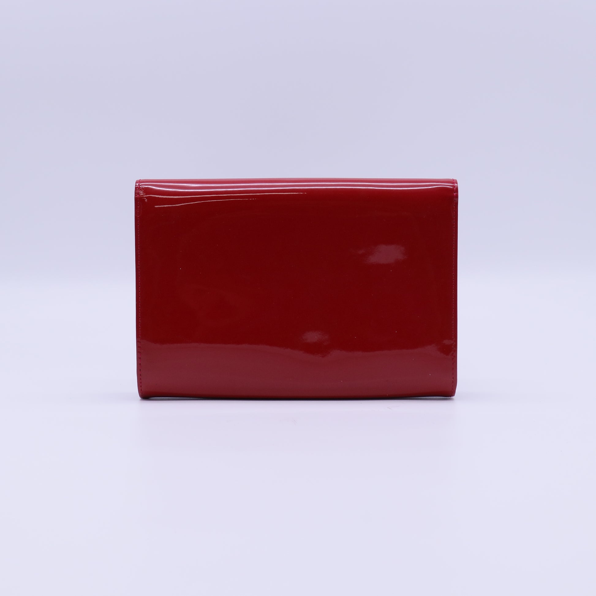 Louis Vuitton Red Vernis Leather Louise Clutch Bag twins B22115